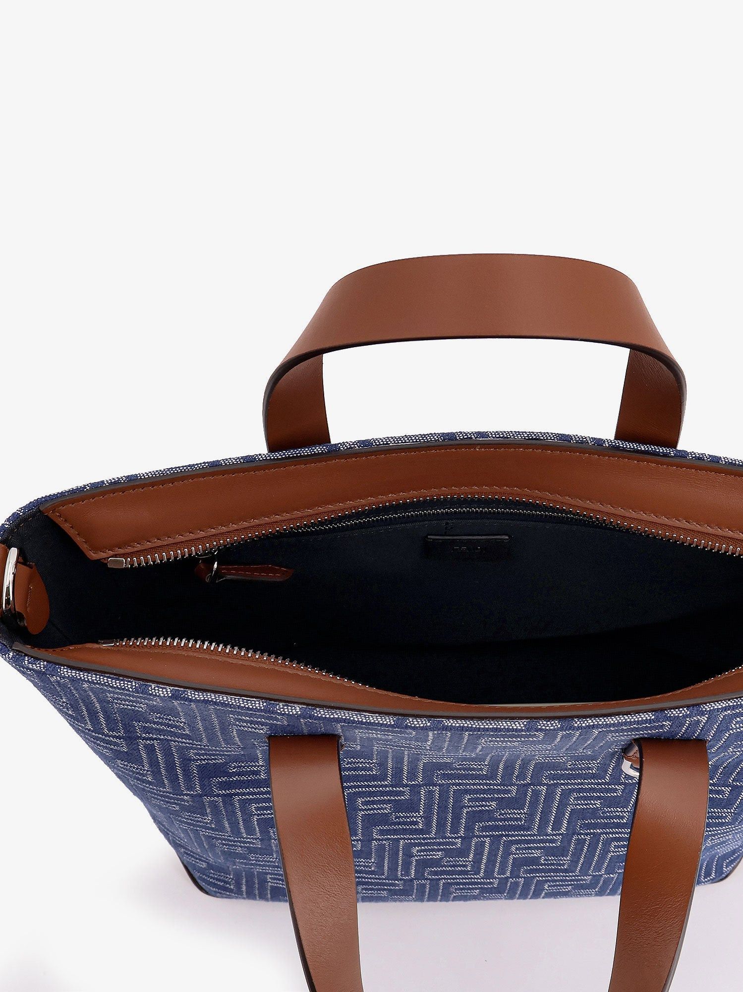 Fendi Ff Jacquard Fabric And Leather Shopping Bag Size ONE SIZE - 5 Thumbnail