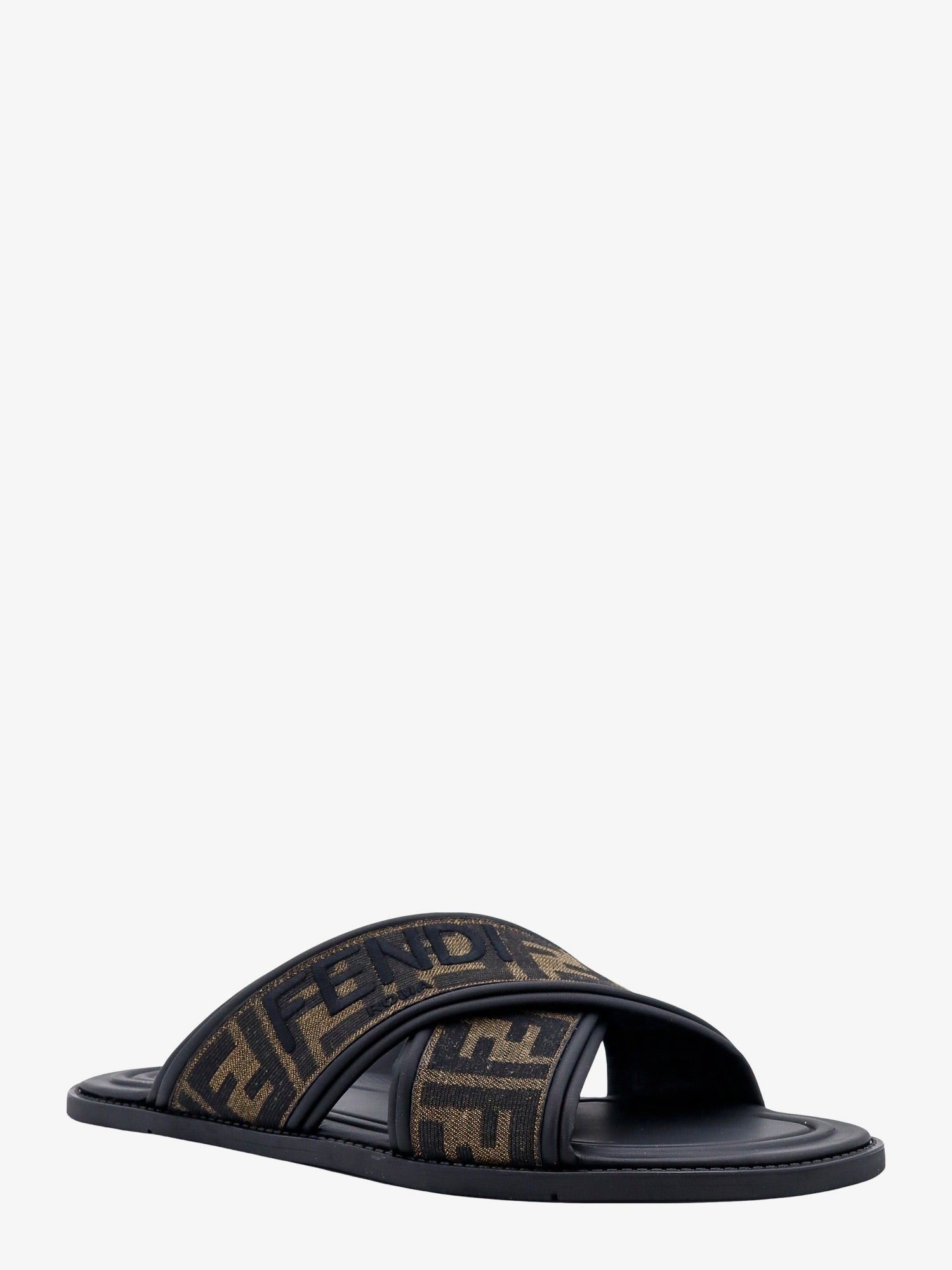 Fendi Ff Jacquard Fabric Sandals With Embroidered Logo Size US 8 / EU 41 - 2 Thumbnail