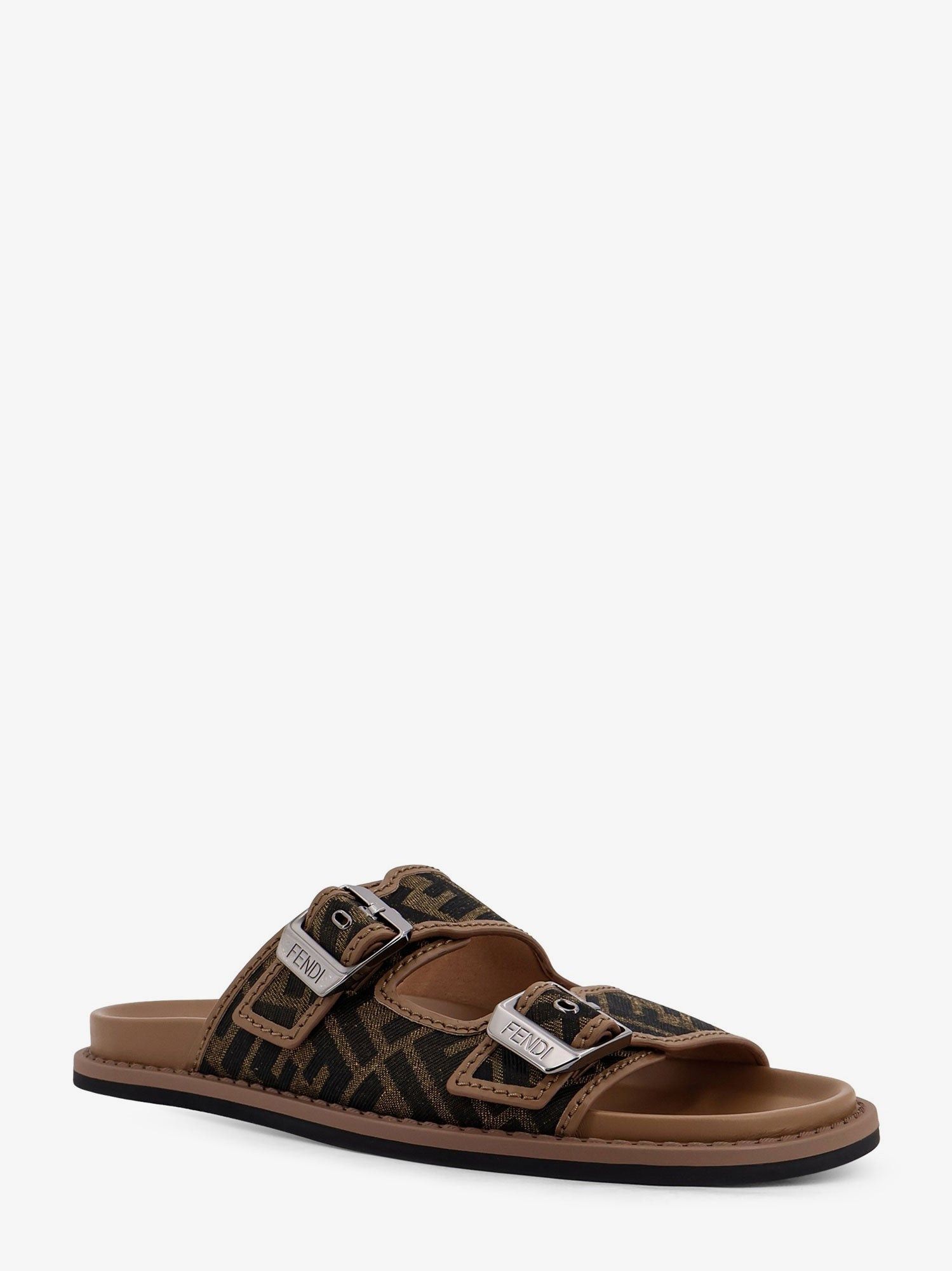 Fendi Feel Sandals In Ff Jacquard Fabric Size US 7 / EU 40 - 2 Thumbnail