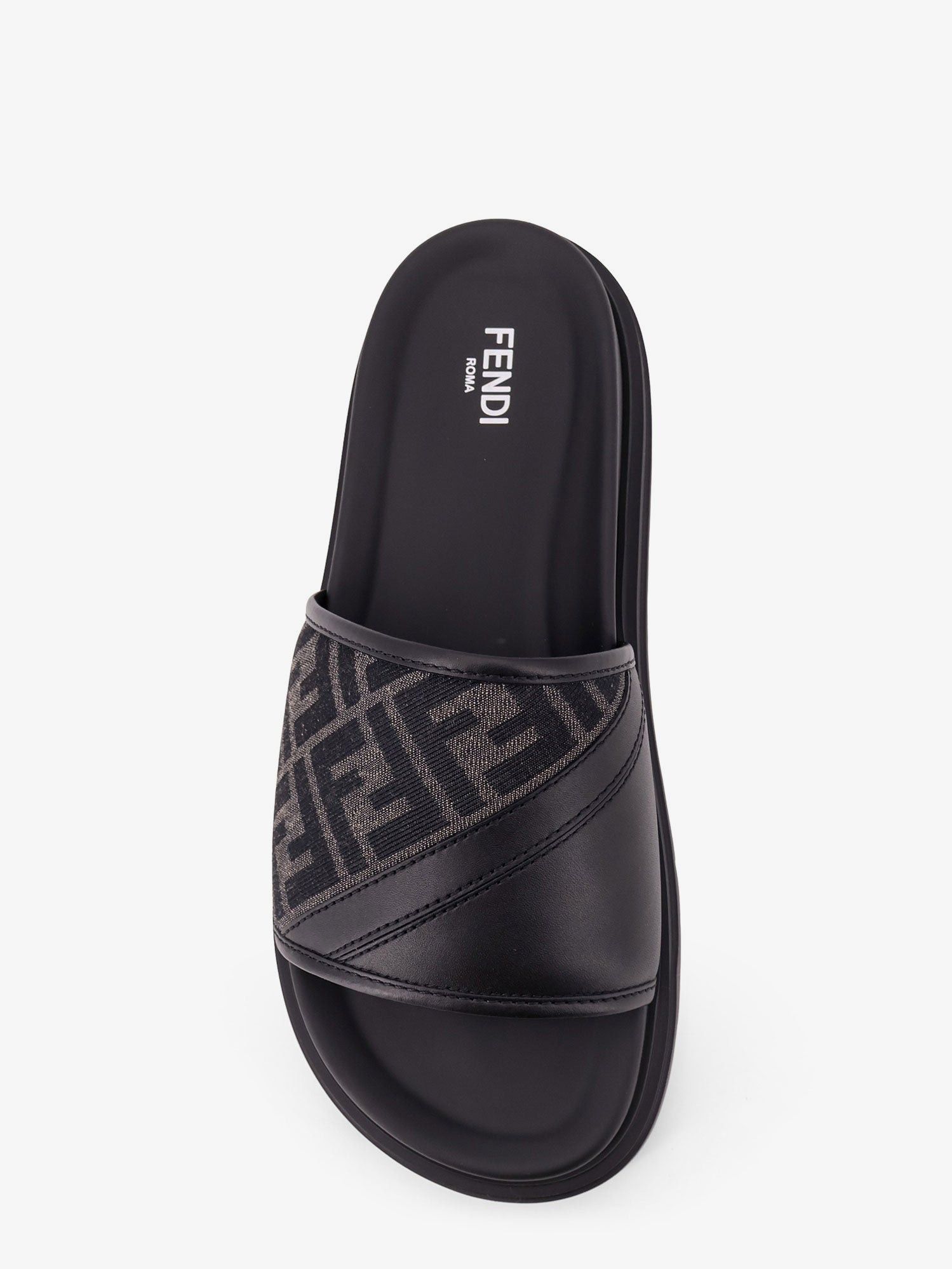 Fendi Low Leather Sandals With Ff Jacquard Insert Size US 7 / EU 40 - 5 Thumbnail