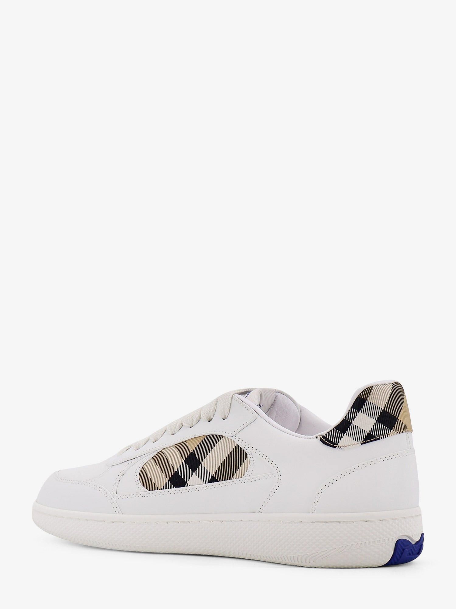 Burberry Low-Top Leather Sneakers With Check Inserts Size US 6 / EU 39 - 3 Thumbnail