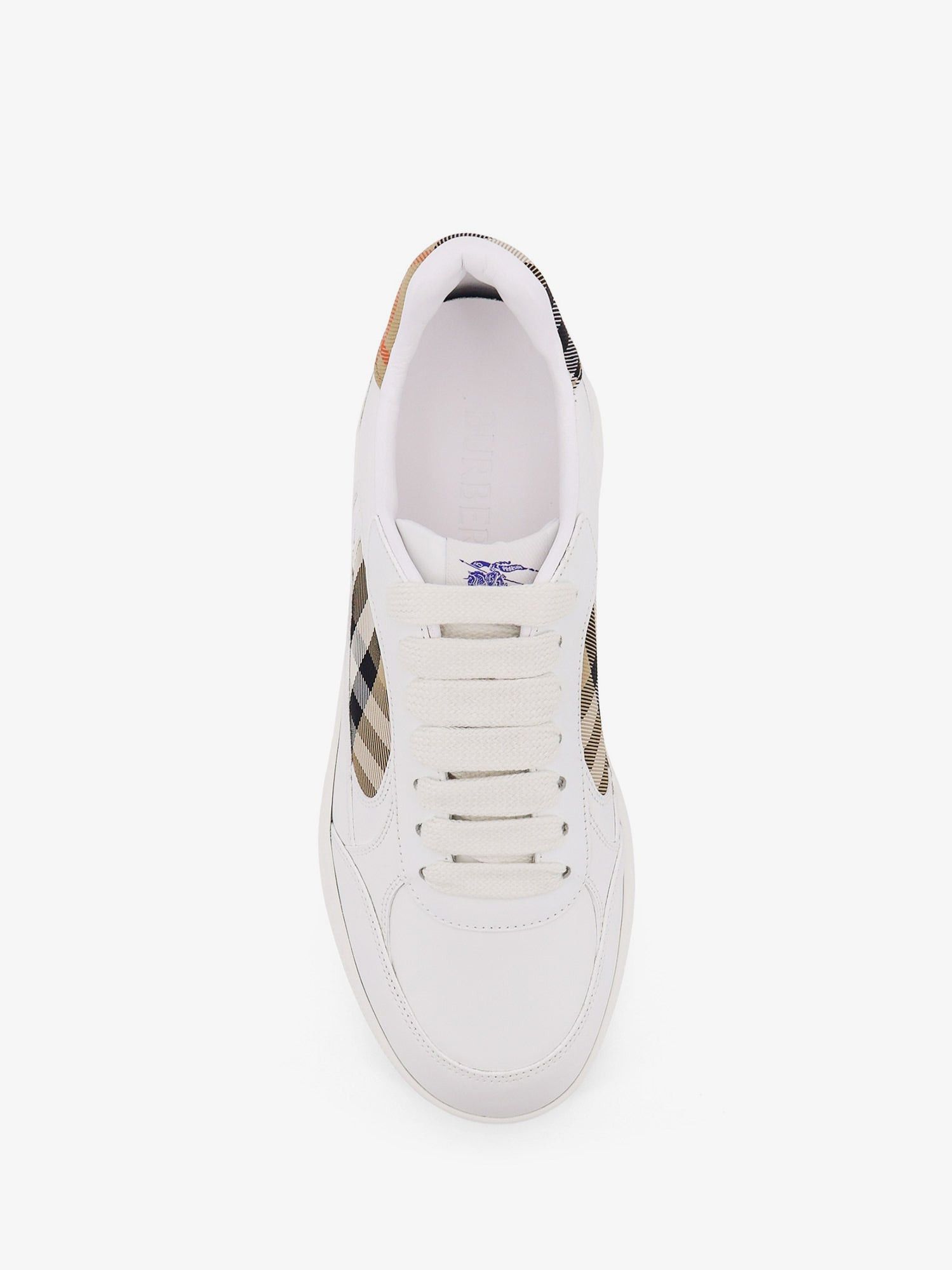 Burberry Low-Top Leather Sneakers With Check Inserts Size US 6 / EU 39 - 5 Thumbnail