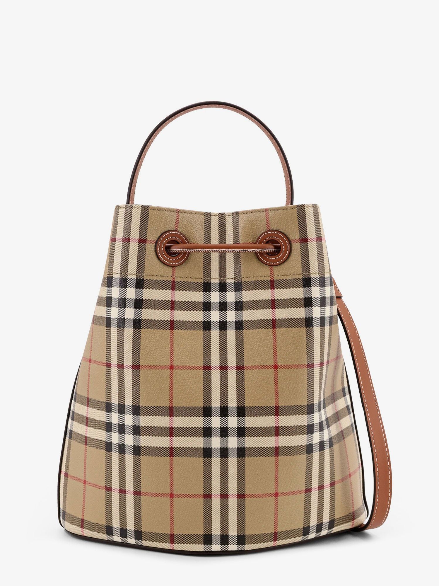 Burberry Coated Canvas Bucket Bag With Check Pattern Size ONE SIZE - 2 Thumbnail