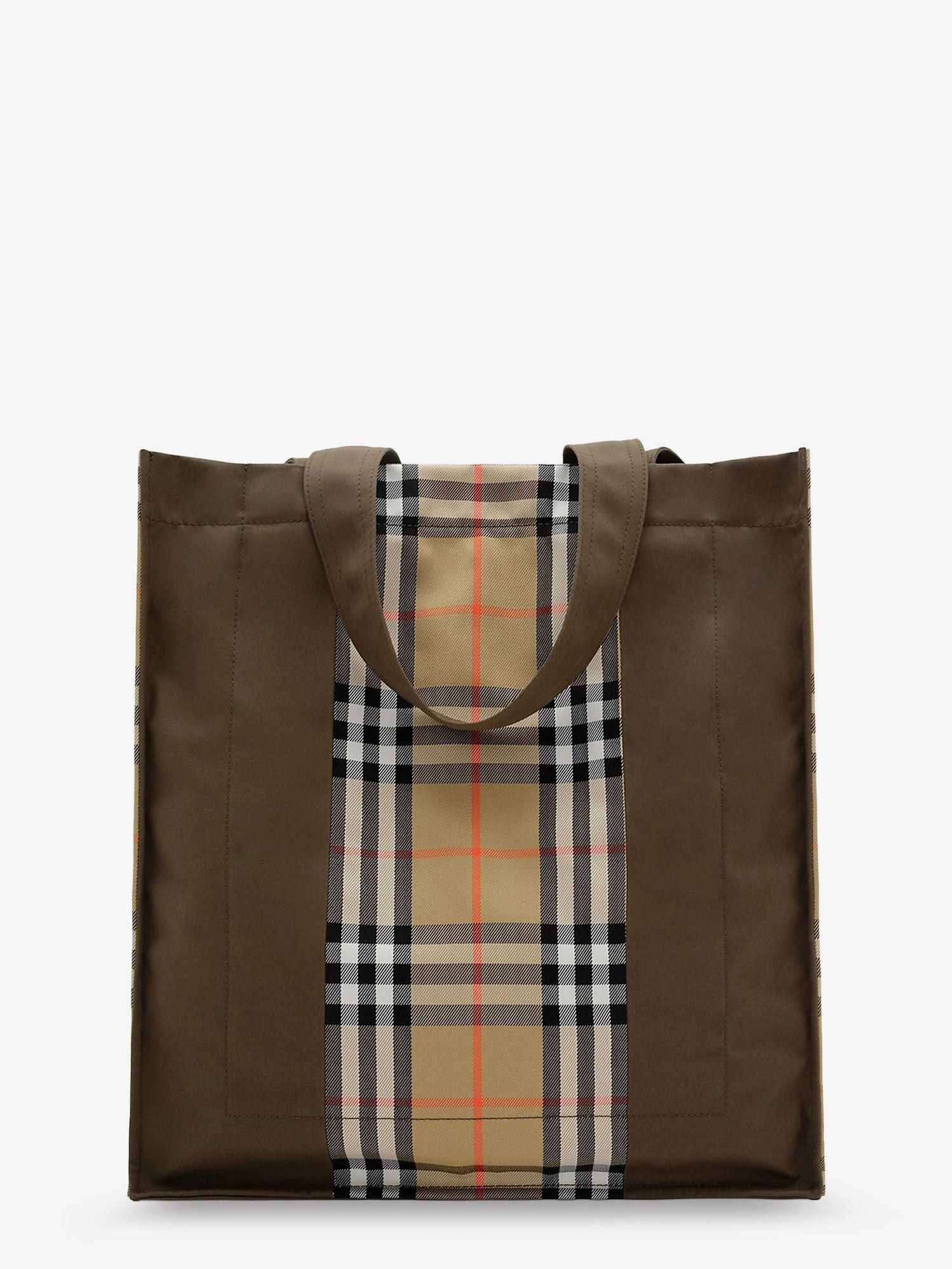 Burberry Tote Trench Check Canvas Shoulder Bag With Suede Logo Label On The Front Size ONE SIZE - 2 Thumbnail