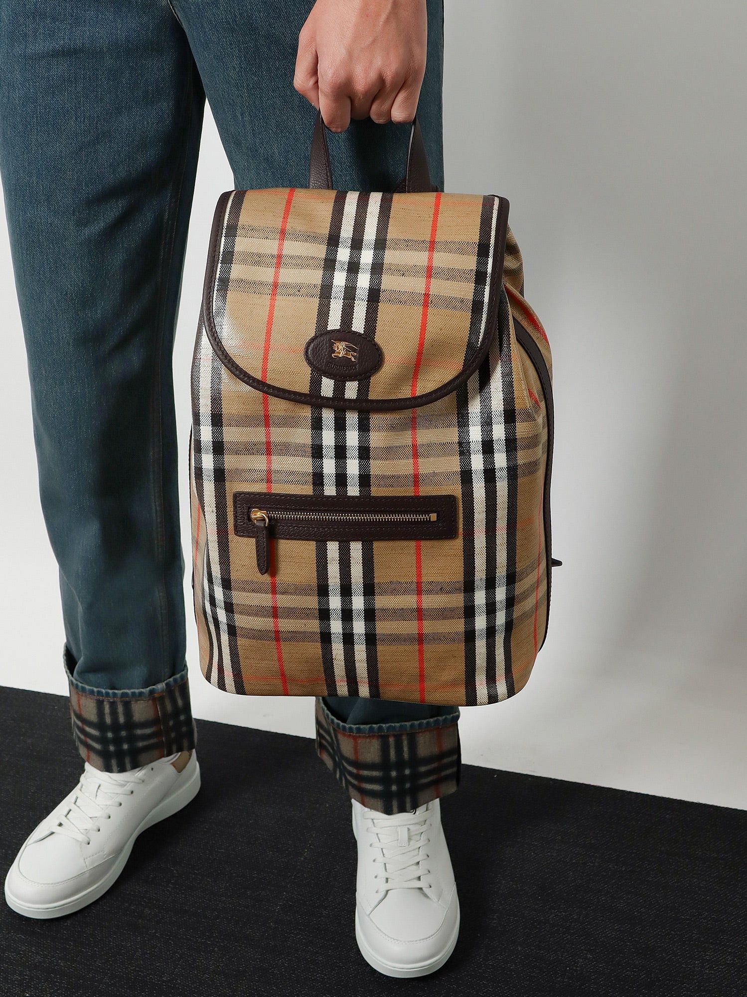 Burberry Highlands Coated Canvas Backpack With Front Logo Size ONE SIZE - 5 Thumbnail