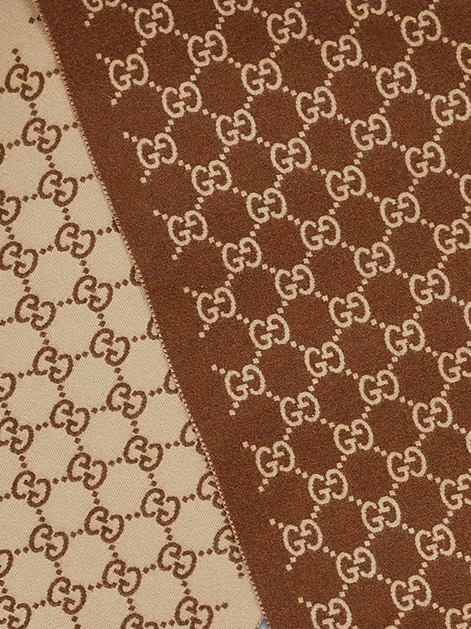 Gucci Cashmere Scarf With Gg Print Size ONE SIZE - 2 Thumbnail