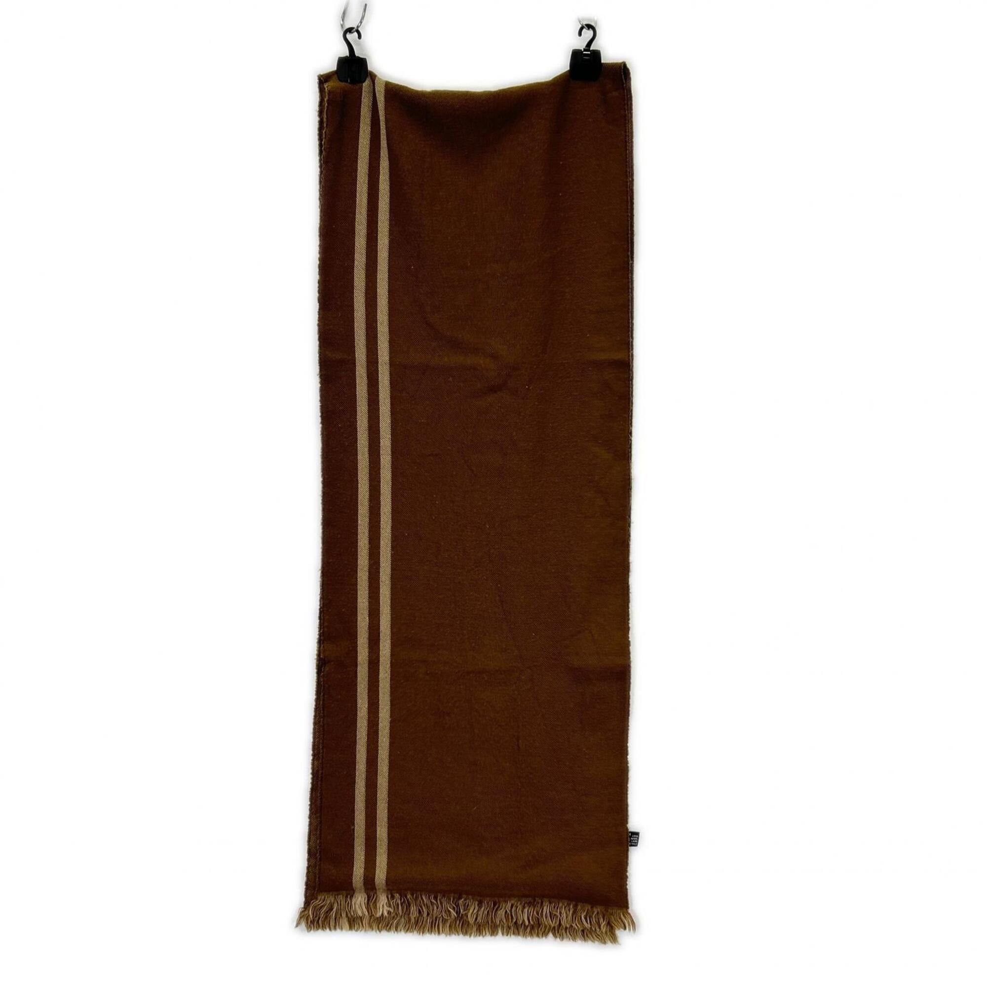 Gucci GUCCI GG pattern fringe wool scarf, brown, for women. Size ONE SIZE - 6 Thumbnail