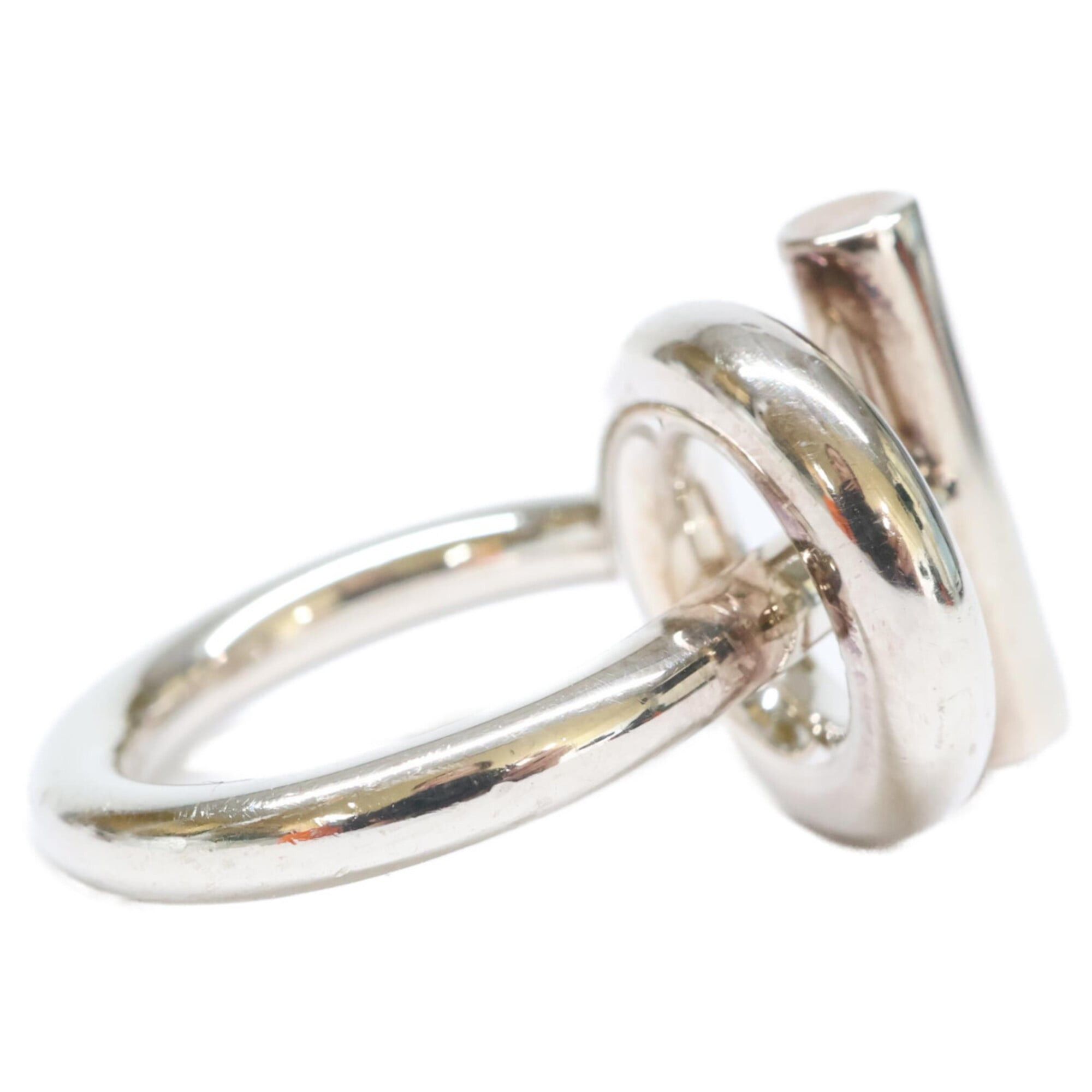 Hermes HERMES Echappé MM Ring, Size 47, Silver, Women's Size ONE SIZE - 5 Thumbnail