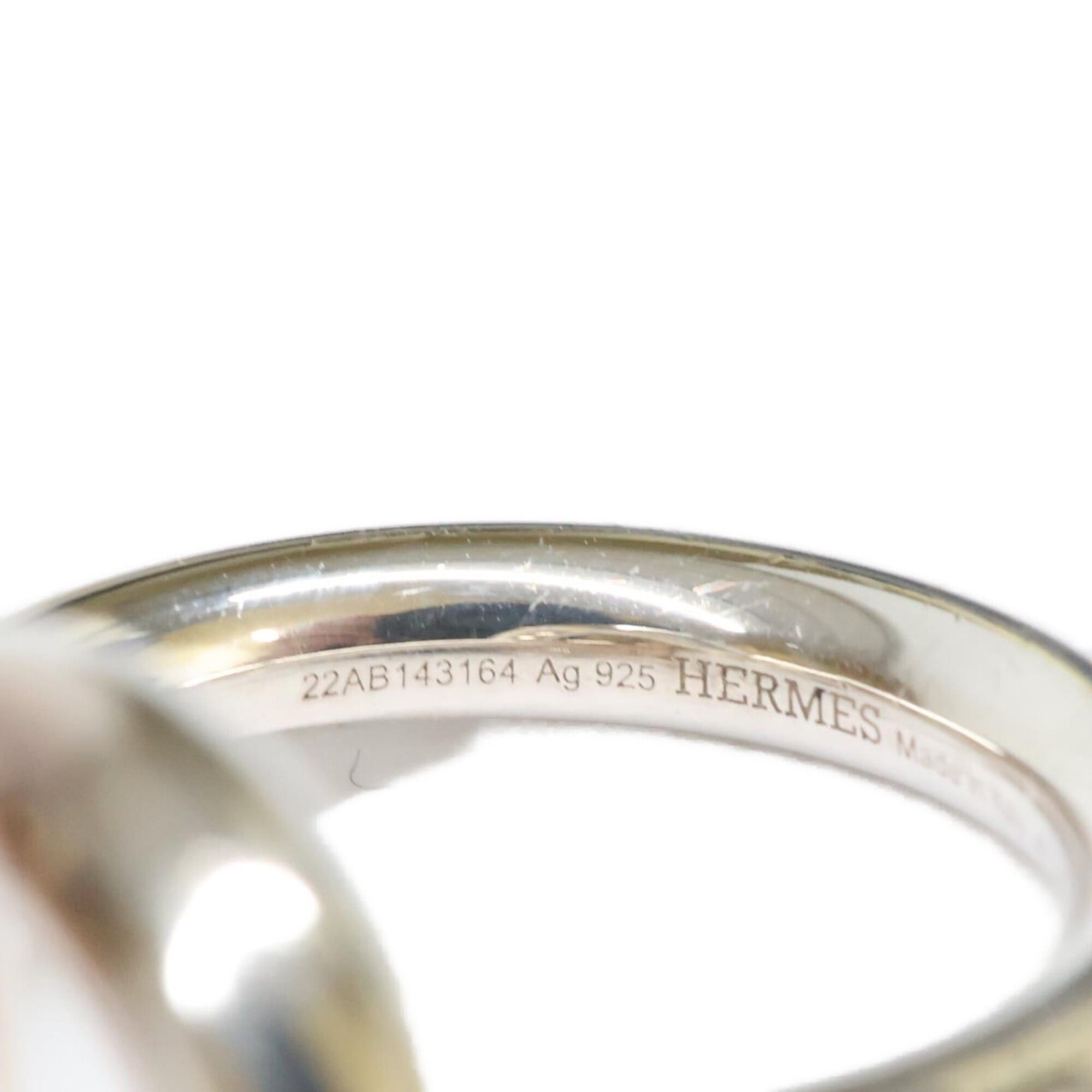 Hermes HERMES Echappé MM Ring, Size 47, Silver, Women's Size ONE SIZE - 7 Thumbnail