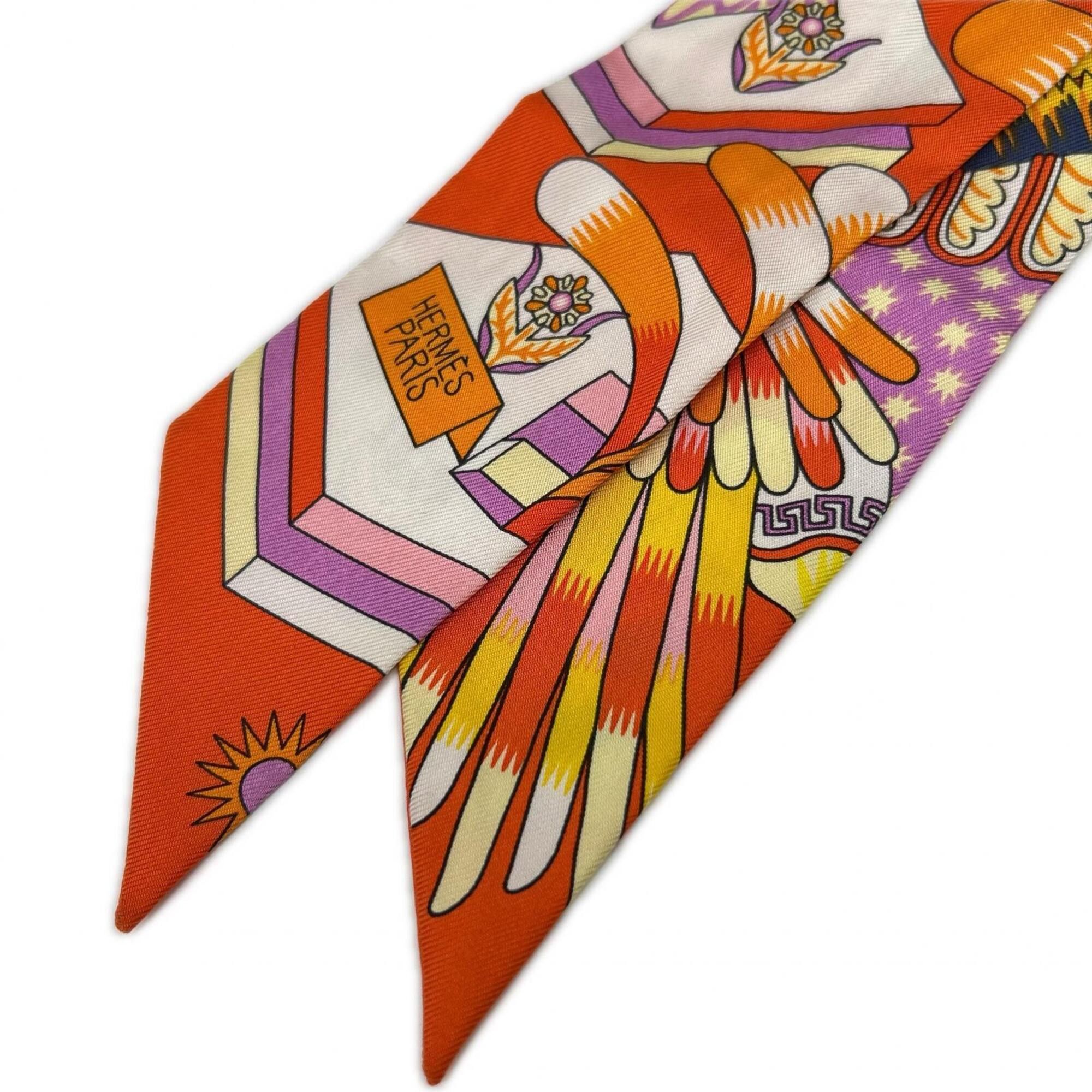 Hermes Hermes Orange Pegasus Spring Twilly Scarf Women's Size ONE SIZE - 7 Thumbnail