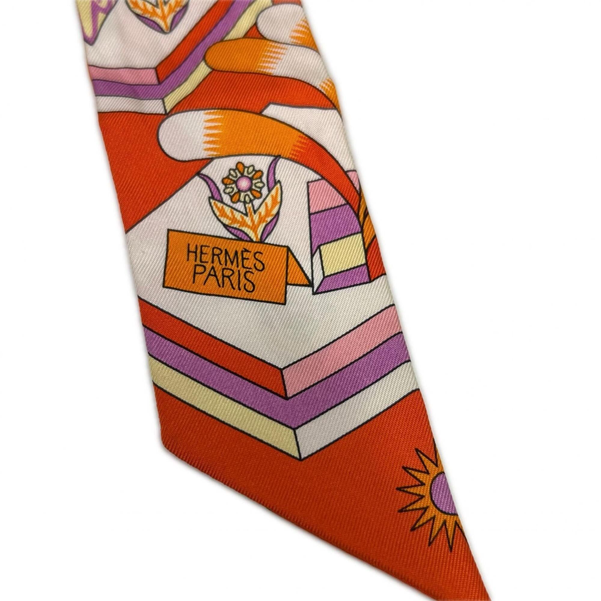 Hermes Hermes Orange Pegasus Spring Twilly Scarf Women's Size ONE SIZE - 5 Thumbnail