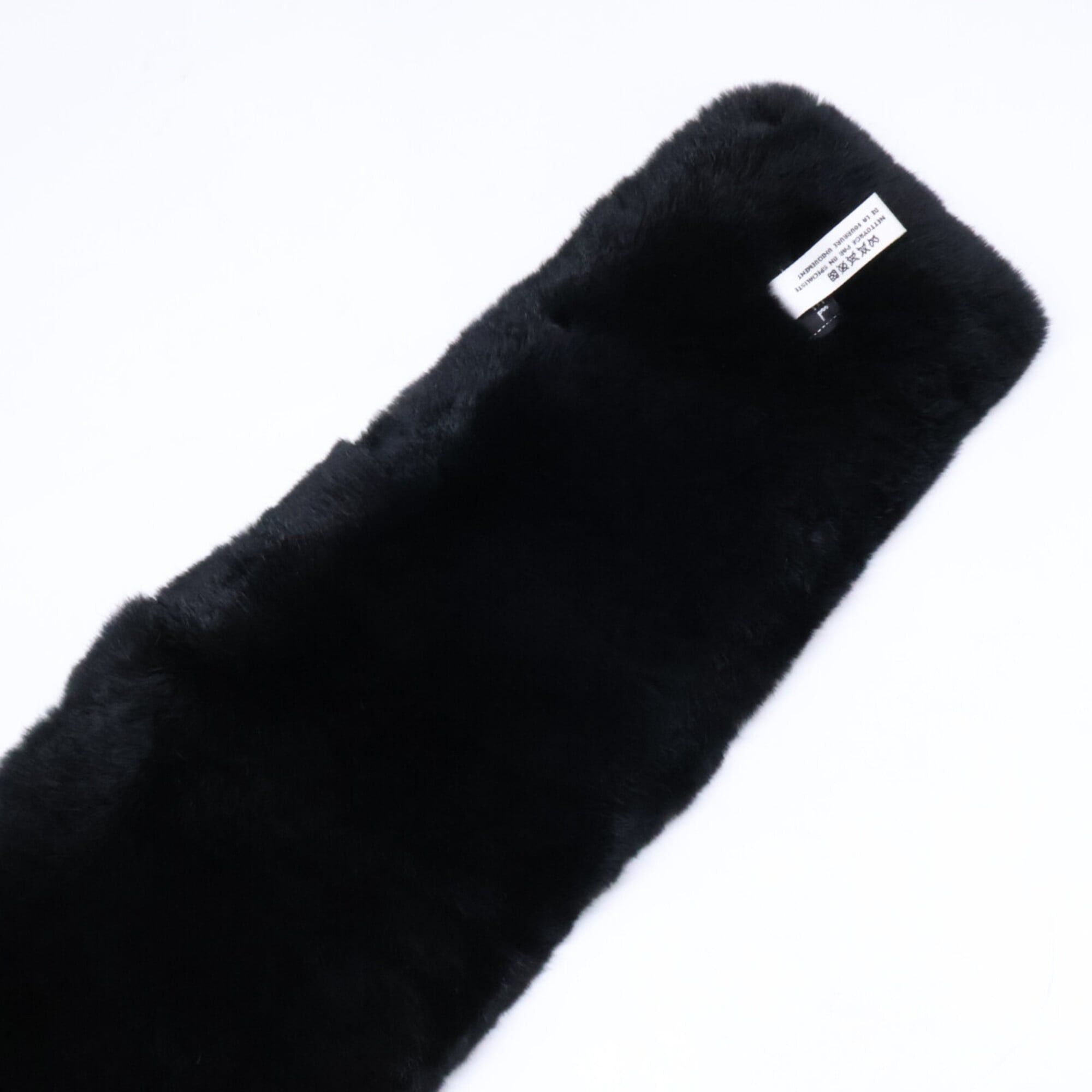 Chanel CHANEL Coco Mark Rabbit Fur Tippet Scarf, Black, Women's Size ONE SIZE - 5 Thumbnail