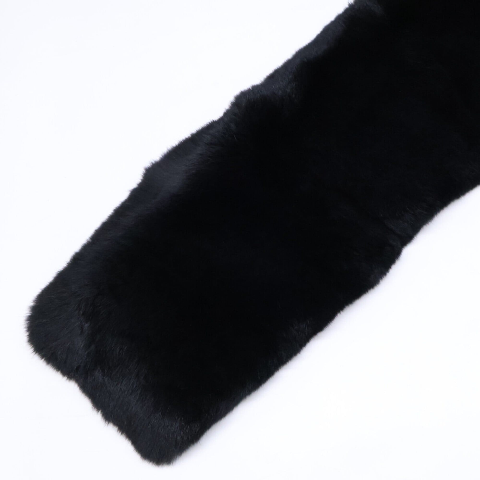 Chanel CHANEL Coco Mark Rabbit Fur Tippet Scarf, Black, Women's Size ONE SIZE - 4 Thumbnail