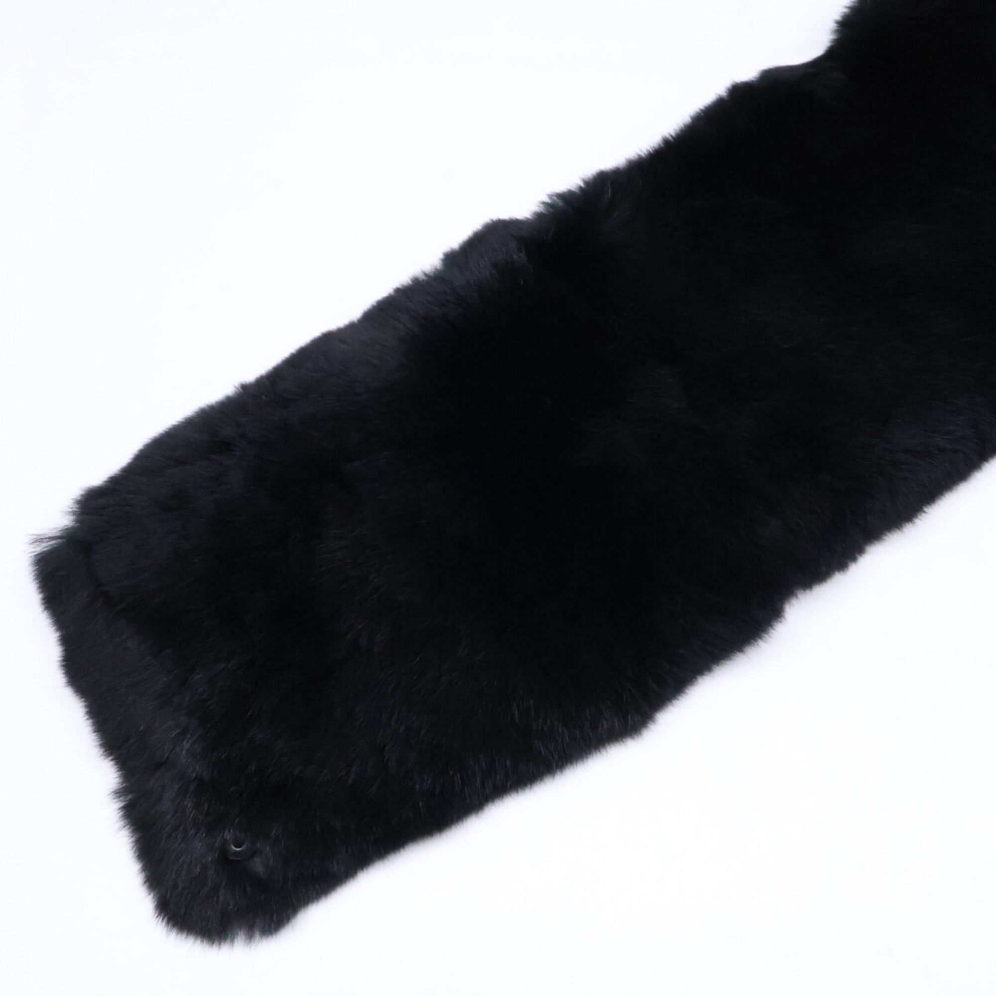Chanel CHANEL Coco Mark Rabbit Fur Tippet Scarf, Black, Women's Size ONE SIZE - 2 Thumbnail