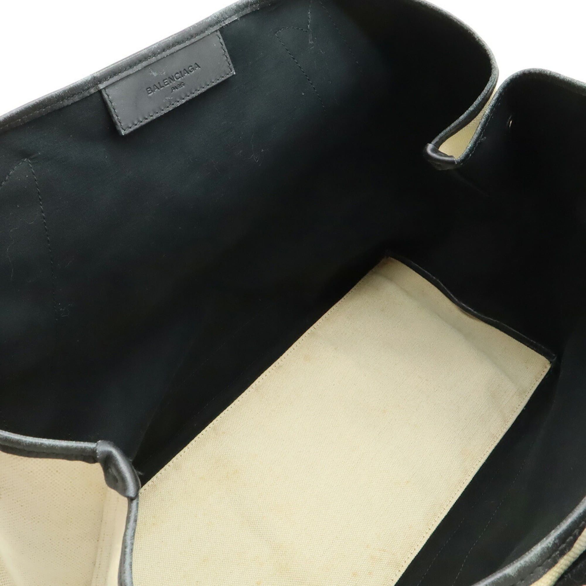 Balenciaga BALENCIAGA Cabas M Tote Bag/Shoulder Bag, Navy, Canvas/Leather, Natural Black, Handbag (Pouch missing), Item No. 339936 Size ONE SIZE - 6 Thumbnail