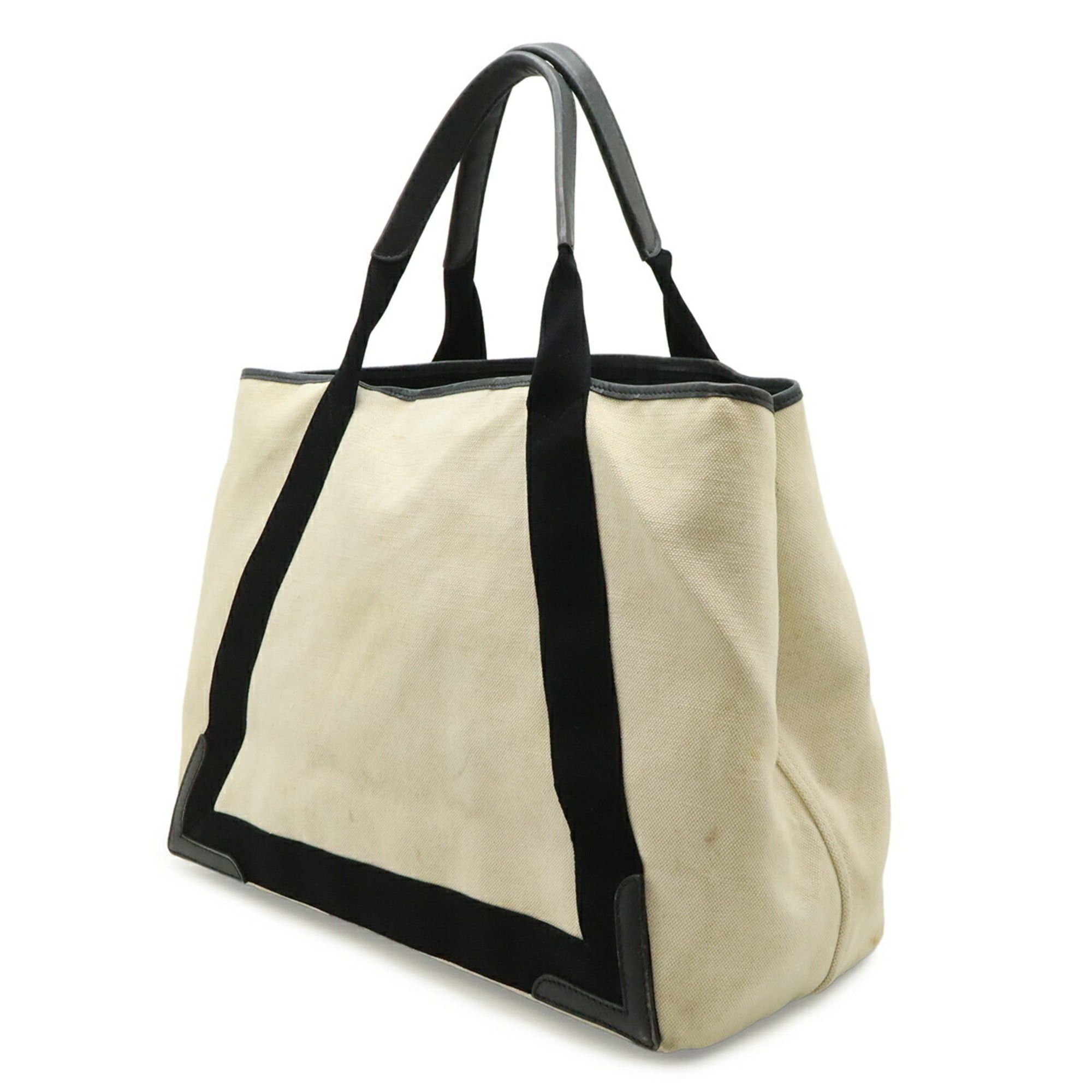 Balenciaga BALENCIAGA Cabas M Tote Bag/Shoulder Bag, Navy, Canvas/Leather, Natural Black, Handbag (Pouch missing), Item No. 339936 Size ONE SIZE - 3 Thumbnail