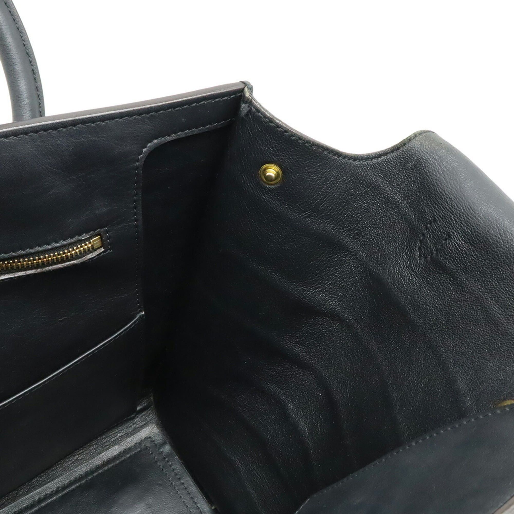Celine CELINE TIE Tie Bag Handbag Tote Leather Embossed Black Navy 173823 Size ONE SIZE - 8 Thumbnail