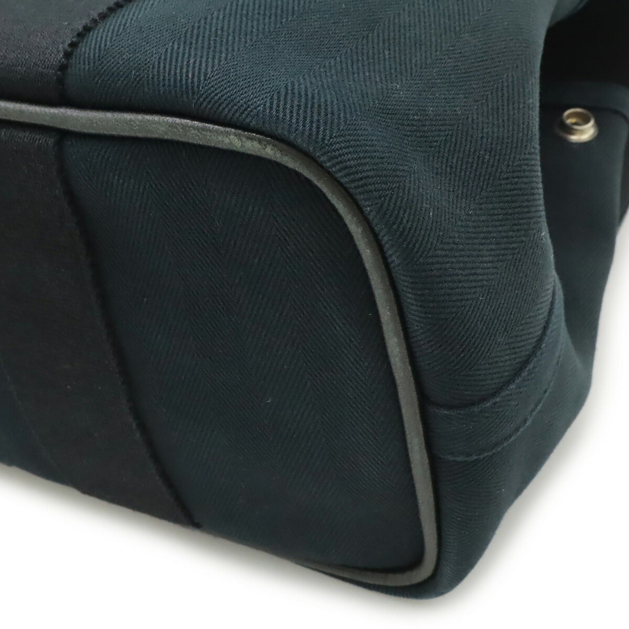 Hermes HERMES Valparaiso PM handbag/tote bag, Toile Chevron leather, black. (Pouch missing) Size ONE SIZE - 4 Thumbnail