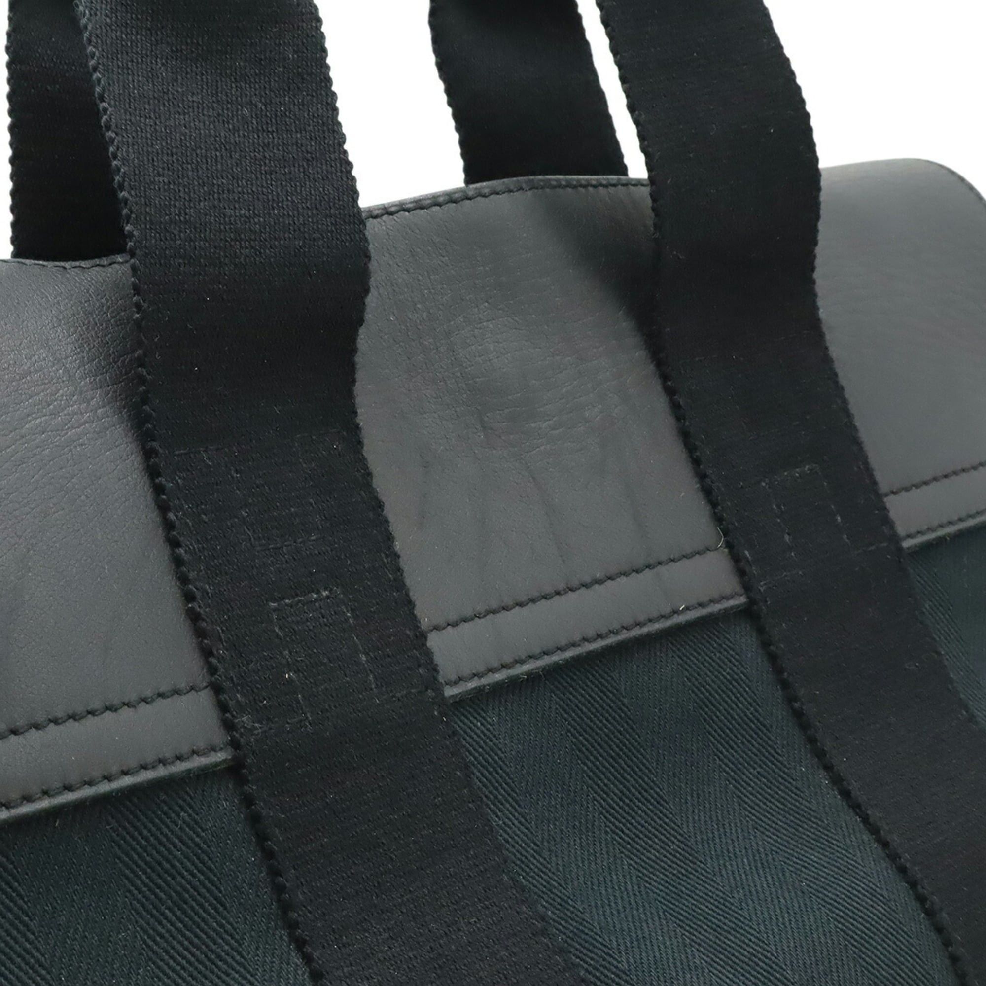Hermes HERMES Valparaiso PM handbag/tote bag, Toile Chevron leather, black. (Pouch missing) Size ONE SIZE - 8 Thumbnail