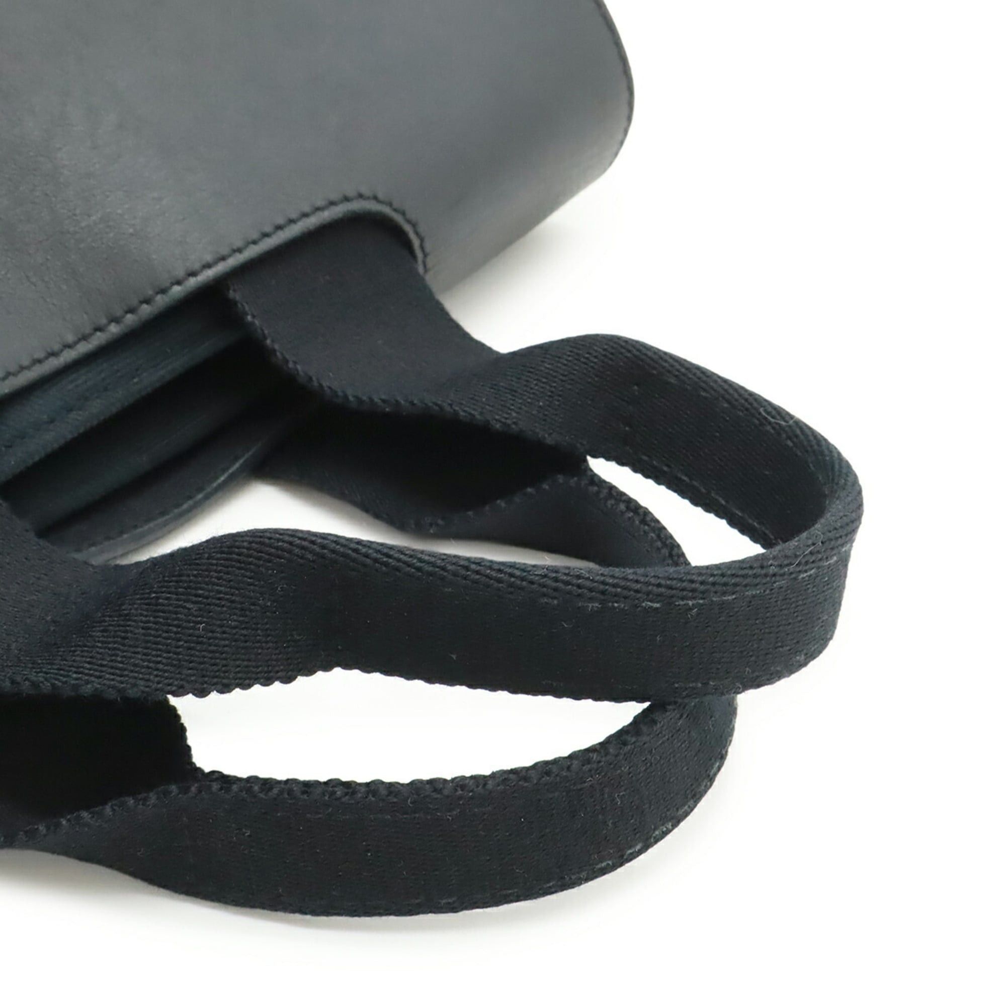 Hermes HERMES Valparaiso PM handbag/tote bag, Toile Chevron leather, black. (Pouch missing) Size ONE SIZE - 6 Thumbnail