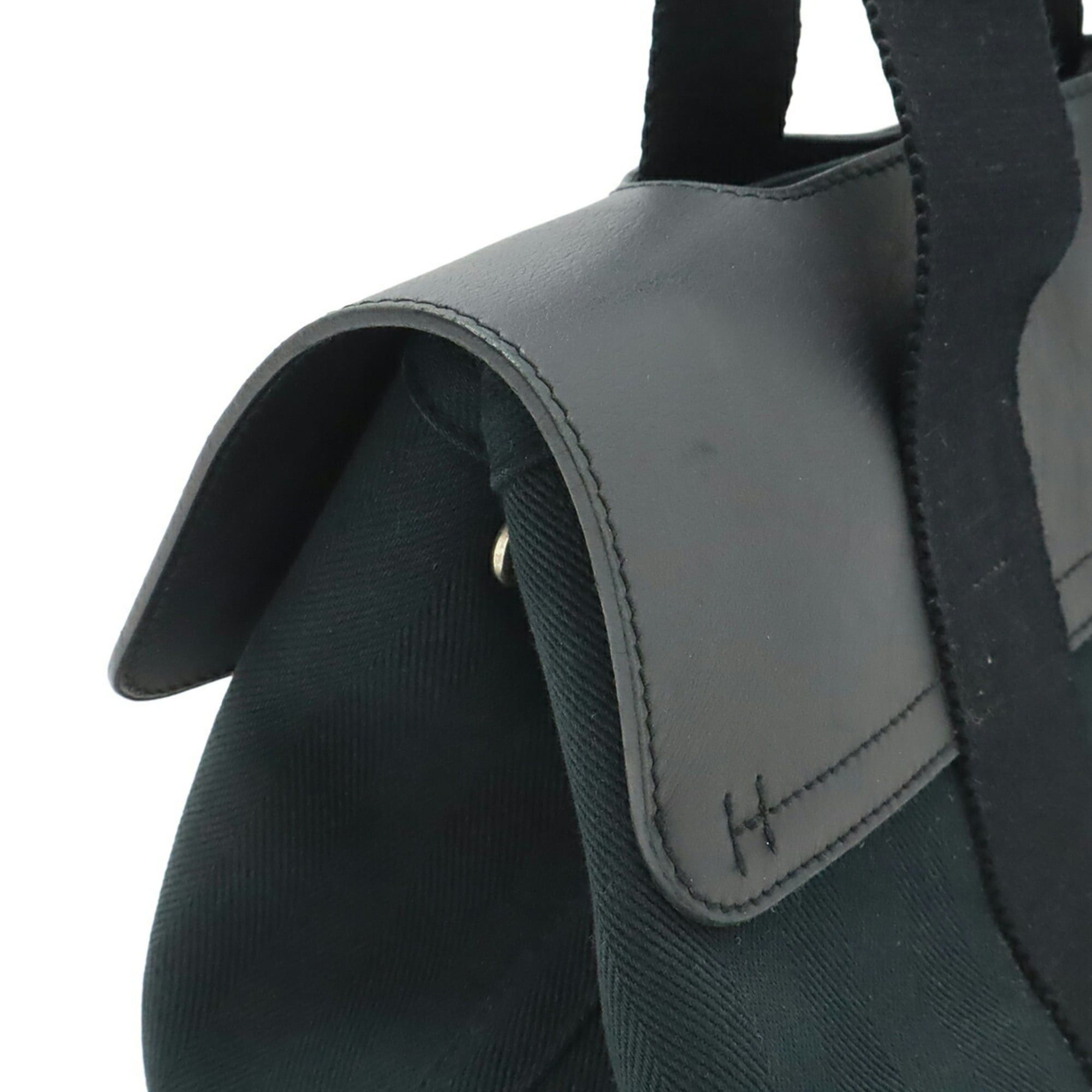 Hermes HERMES Valparaiso PM handbag/tote bag, Toile Chevron leather, black. (Pouch missing) Size ONE SIZE - 5 Thumbnail