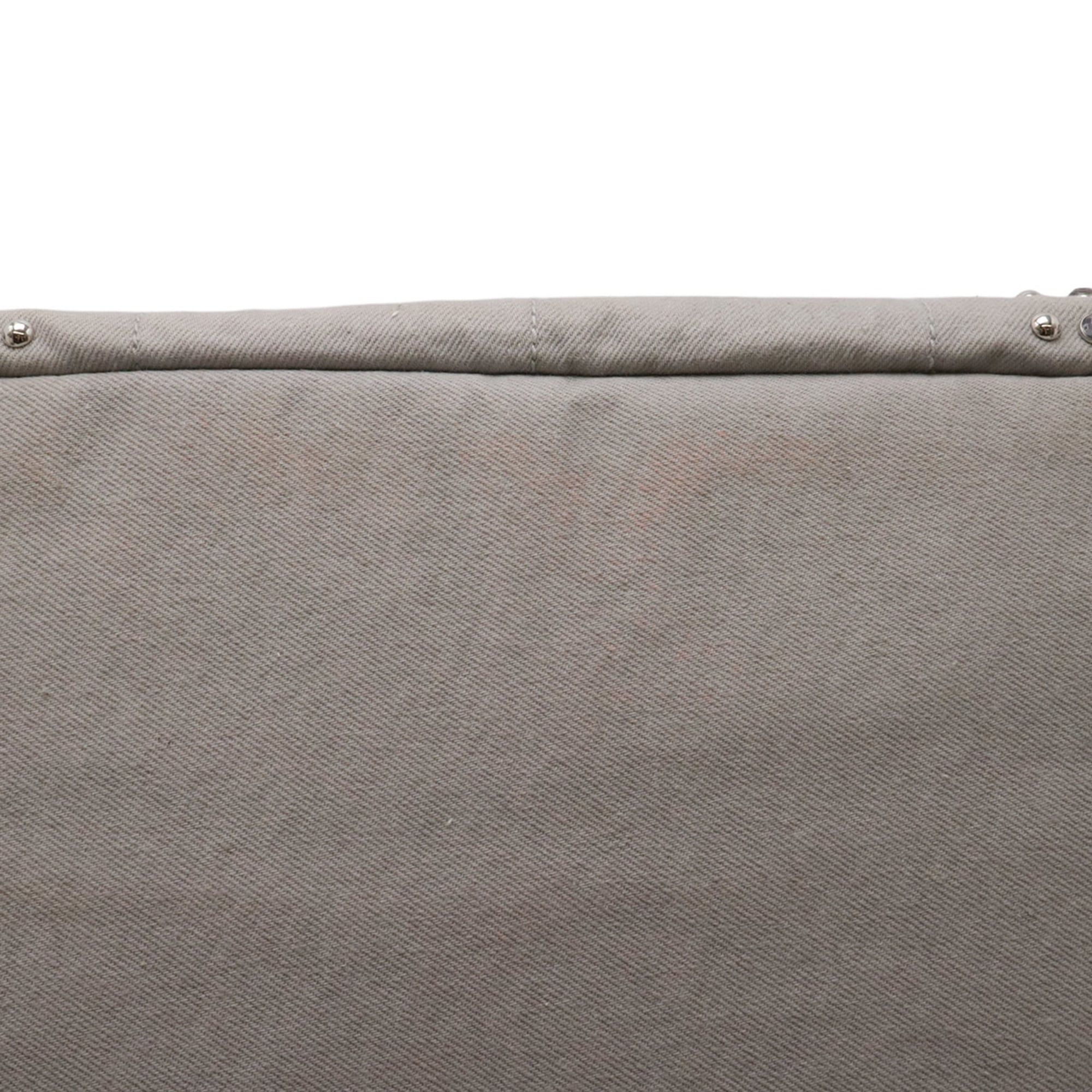 Prada PRADA Canapa bejeweled tote bag/shoulder bag, denim, NUBE light gray, purchased from an overseas boutique, B2642O Size ONE SIZE - 5 Thumbnail