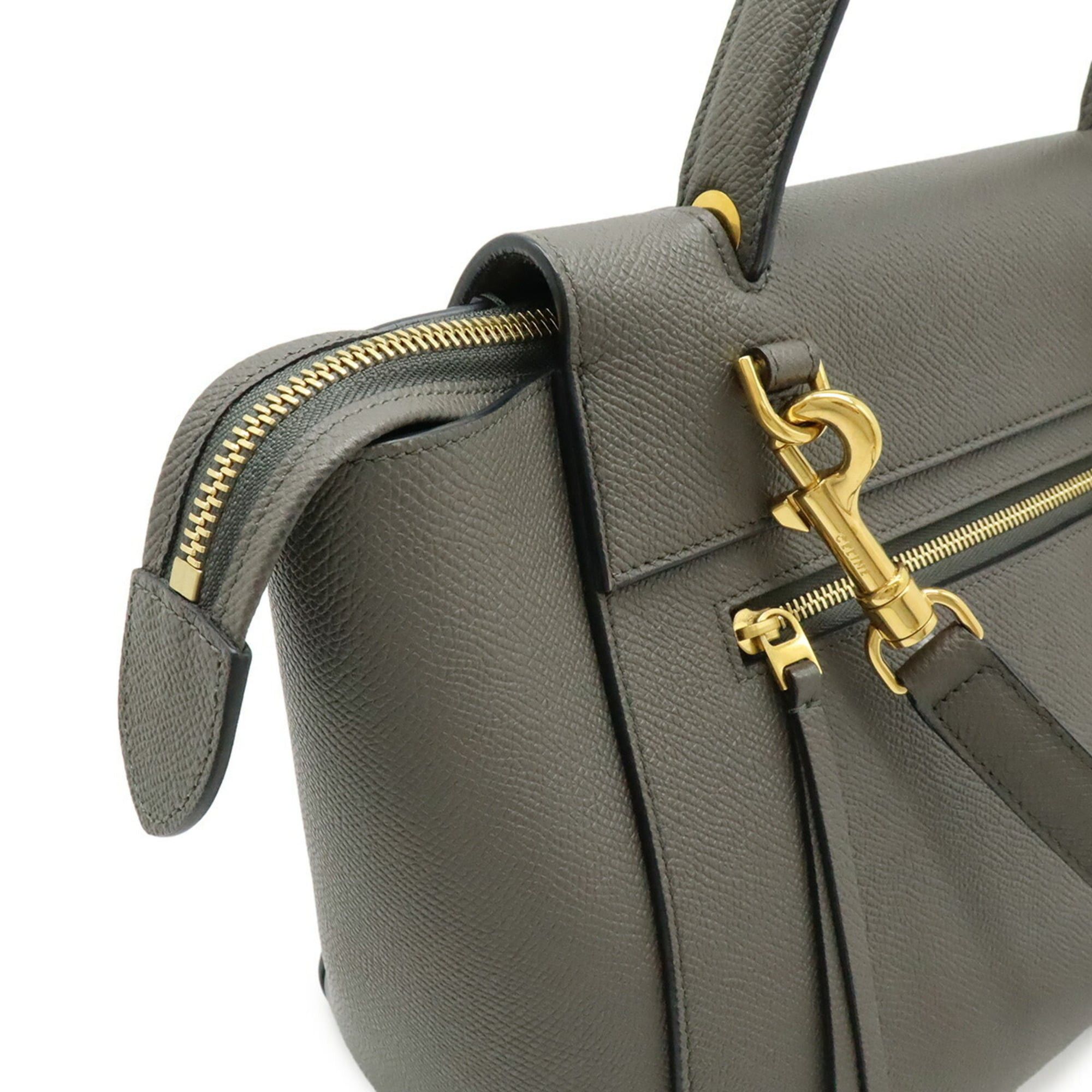 Celine CELINE Belt Bag Micro Handbag Shoulder Leather Gray 189153 Size ONE SIZE - 8 Thumbnail