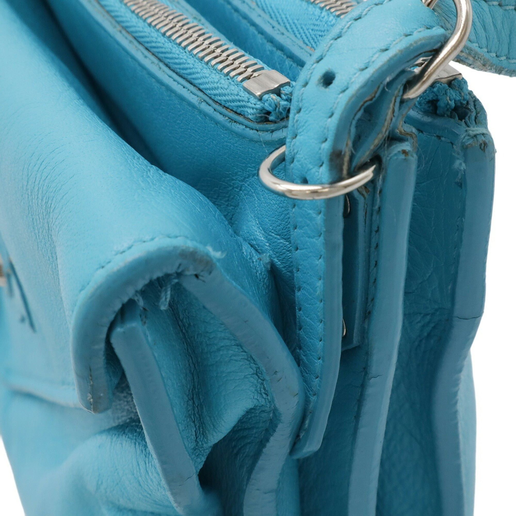 Balenciaga BALENCIAGA Paper Triple XS Shoulder Bag, Pouch, Clutch Leather, Turquoise Blue, Item Number 357321 Size ONE SIZE - 6 Thumbnail