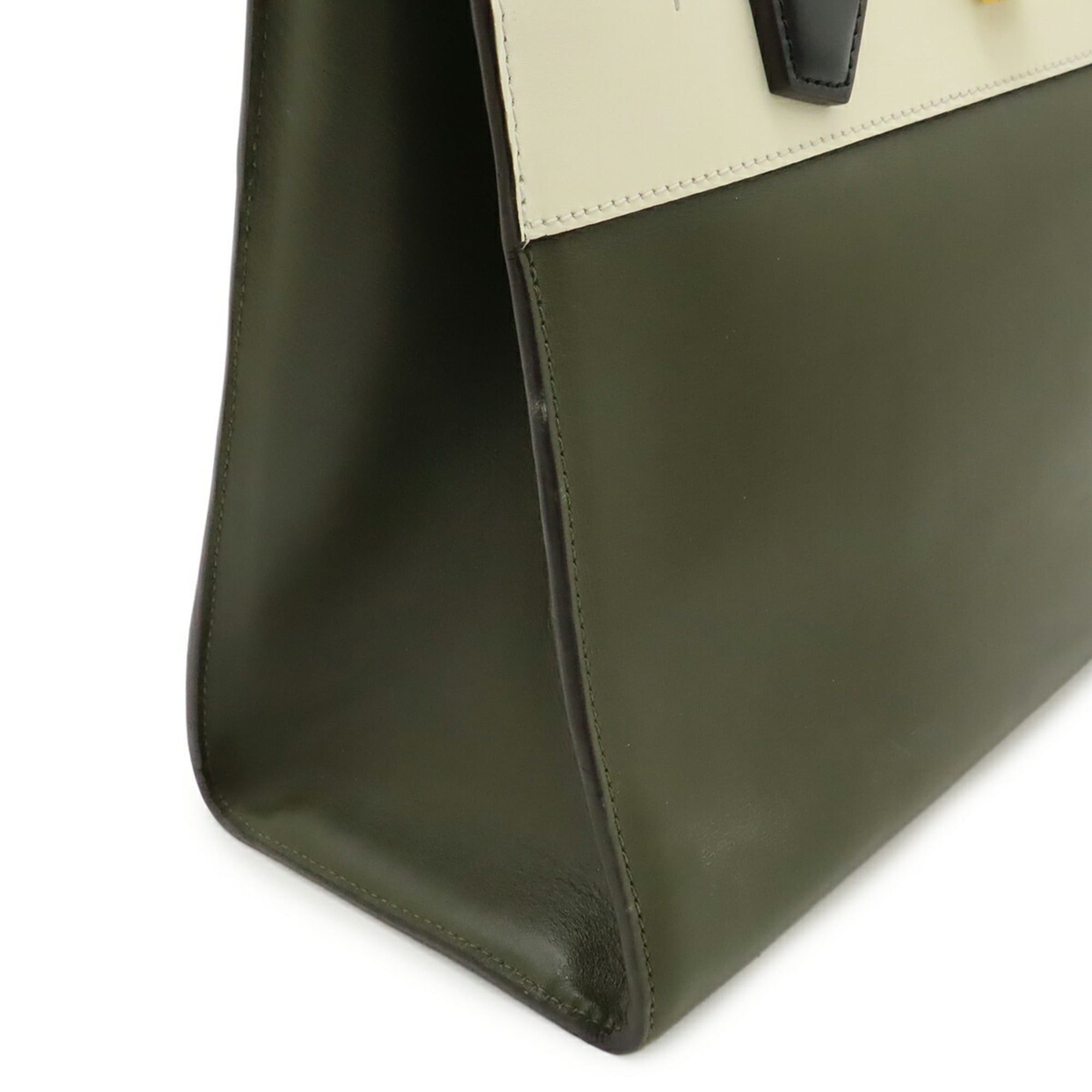 Louis Vuitton LOUIS VUITTON City Steamer MM Handbag/Shoulder Bag, Bicolor Leather, Khaki/Ivory/Black, M51035 Size ONE SIZE - 8 Thumbnail