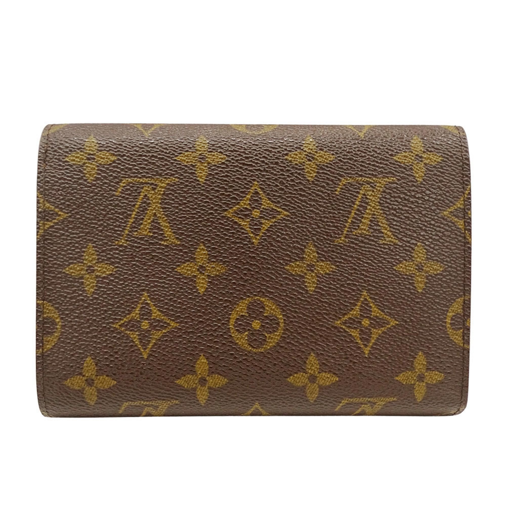Louis Vuitton Louis Vuitton Women's and Men's Tri-fold Wallet, Monogram Canvas, Portefeuille Tresor Etui Chequier, Brown, M61200 Size ONE SIZE - 2 Thumbnail