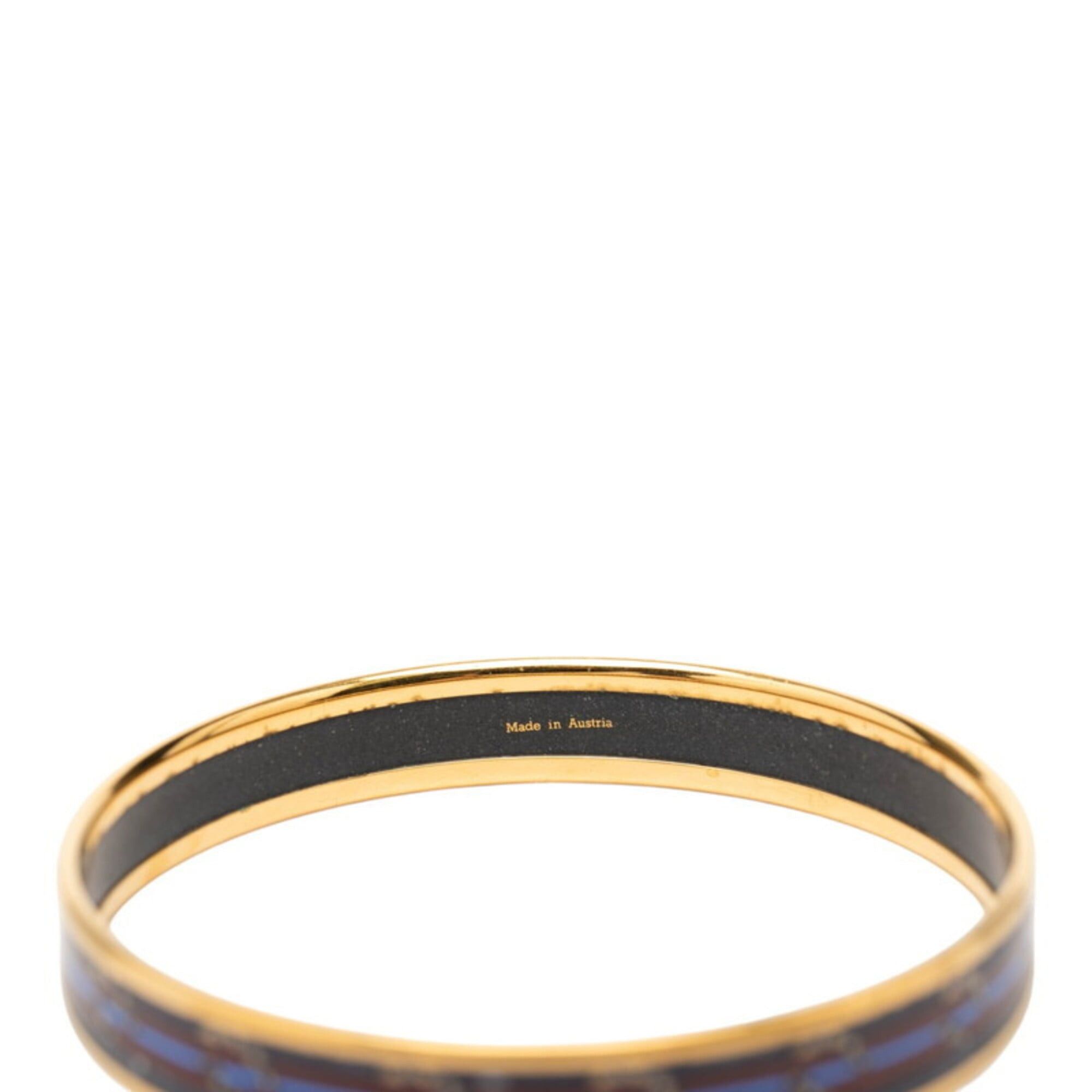Hermes Hermes Email PM Cloisonné Bangle, Gold and Navy Plated, Women's. Size ONE SIZE - 5 Thumbnail
