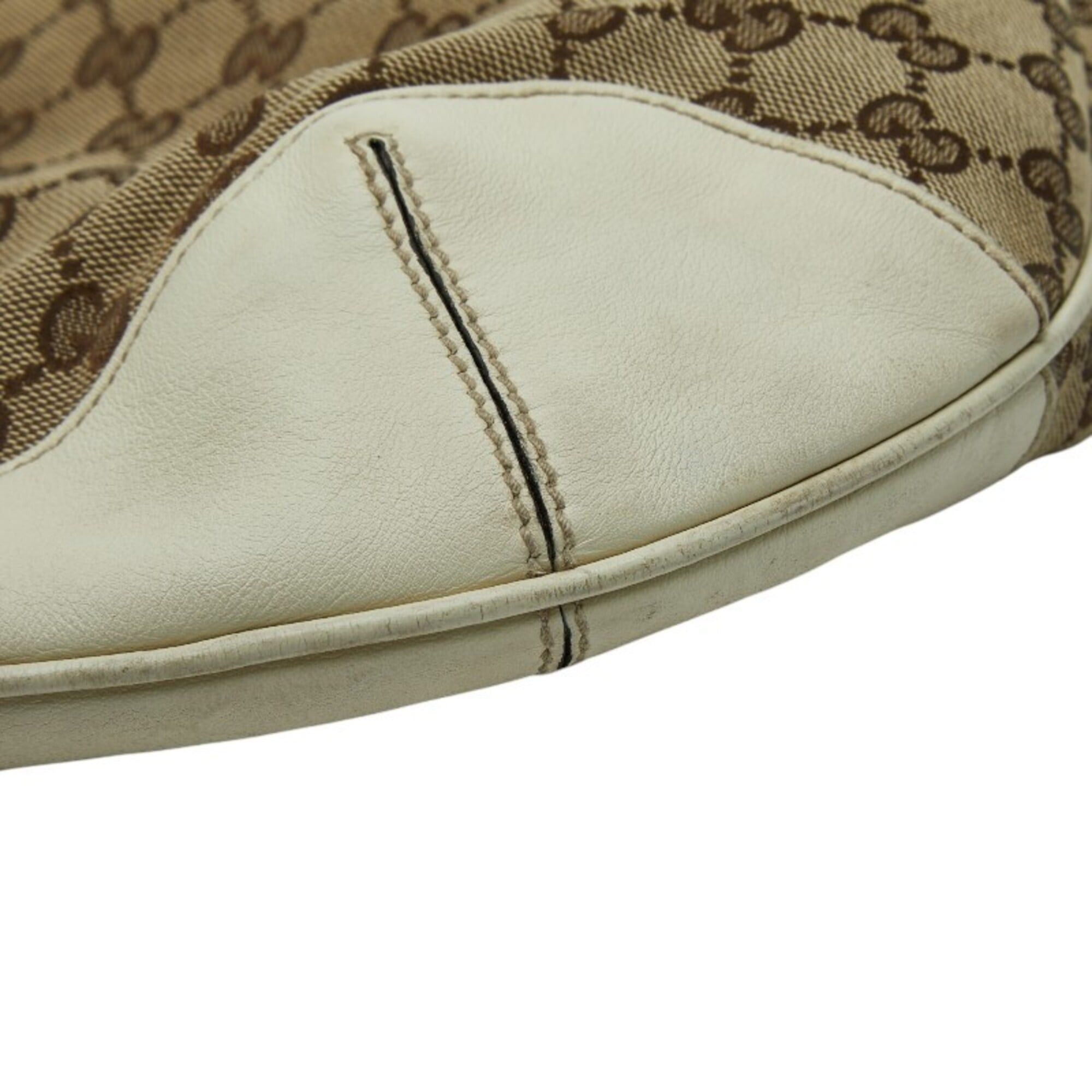 Gucci Gucci One-Shoulder Shoulder Bag, Beige/Ivory Canvas Leather, Women's GUCCI Size ONE SIZE - 5 Thumbnail