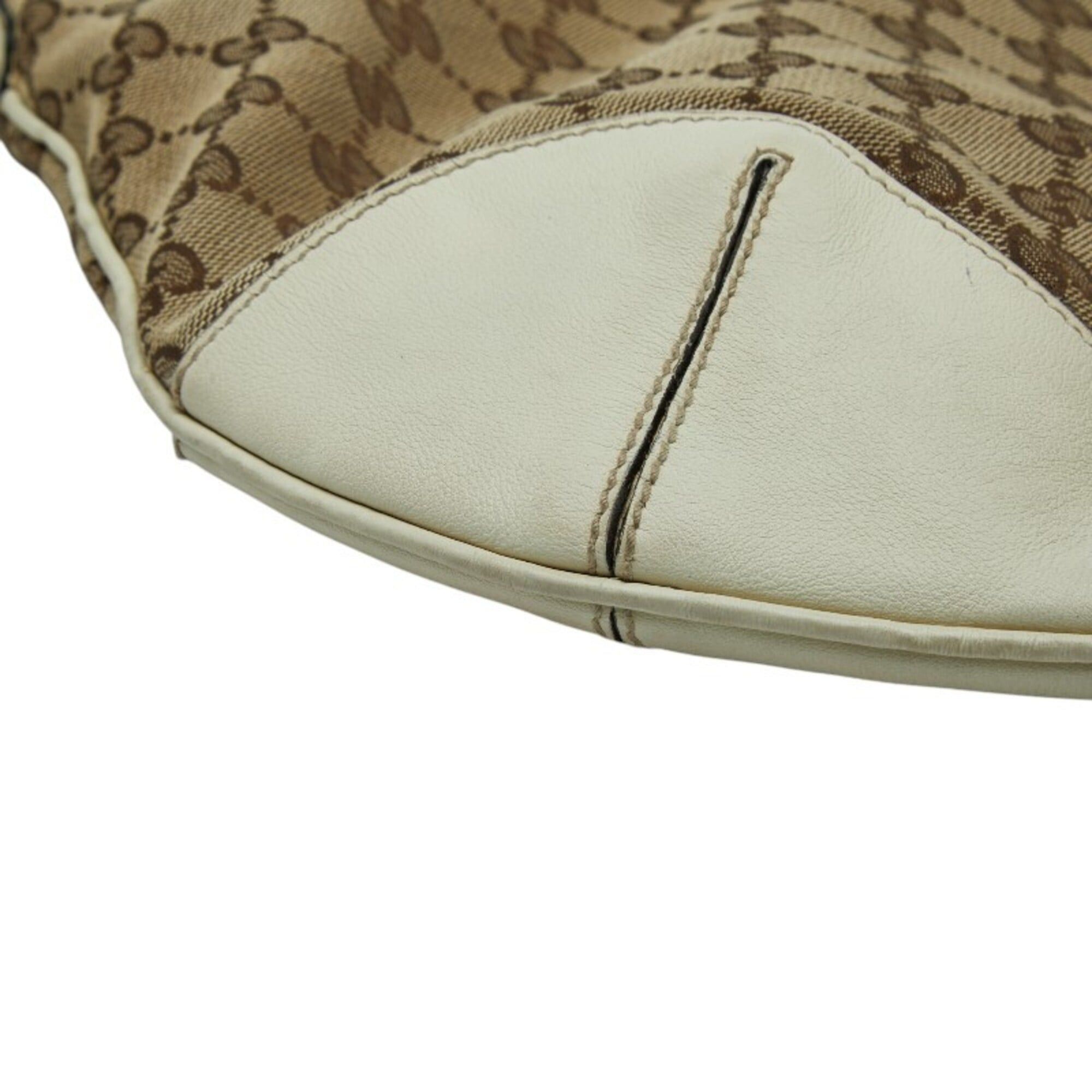 Gucci Gucci One-Shoulder Shoulder Bag, Beige/Ivory Canvas Leather, Women's GUCCI Size ONE SIZE - 4 Thumbnail