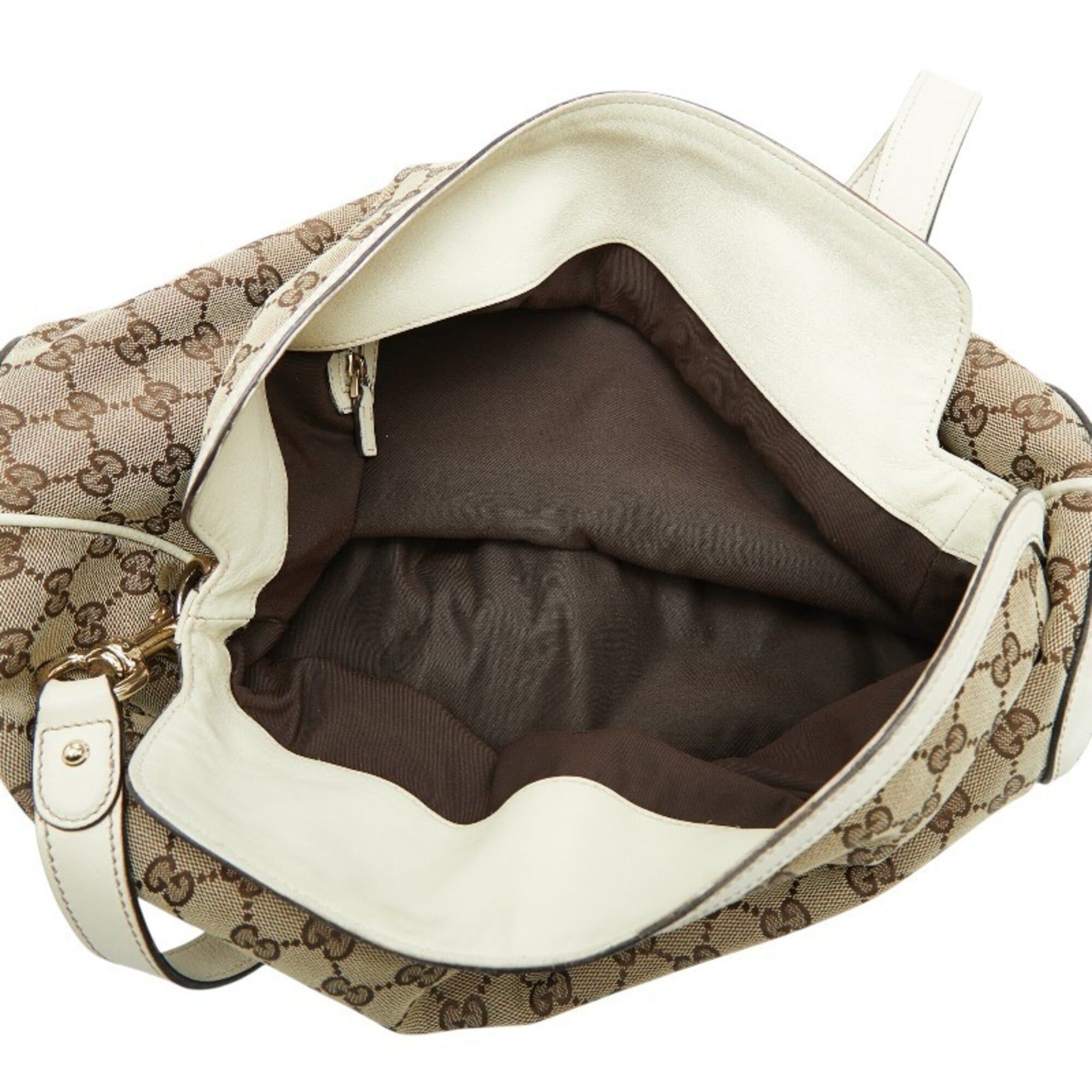 Gucci Gucci One-Shoulder Shoulder Bag, Beige/Ivory Canvas Leather, Women's GUCCI Size ONE SIZE - 6 Thumbnail