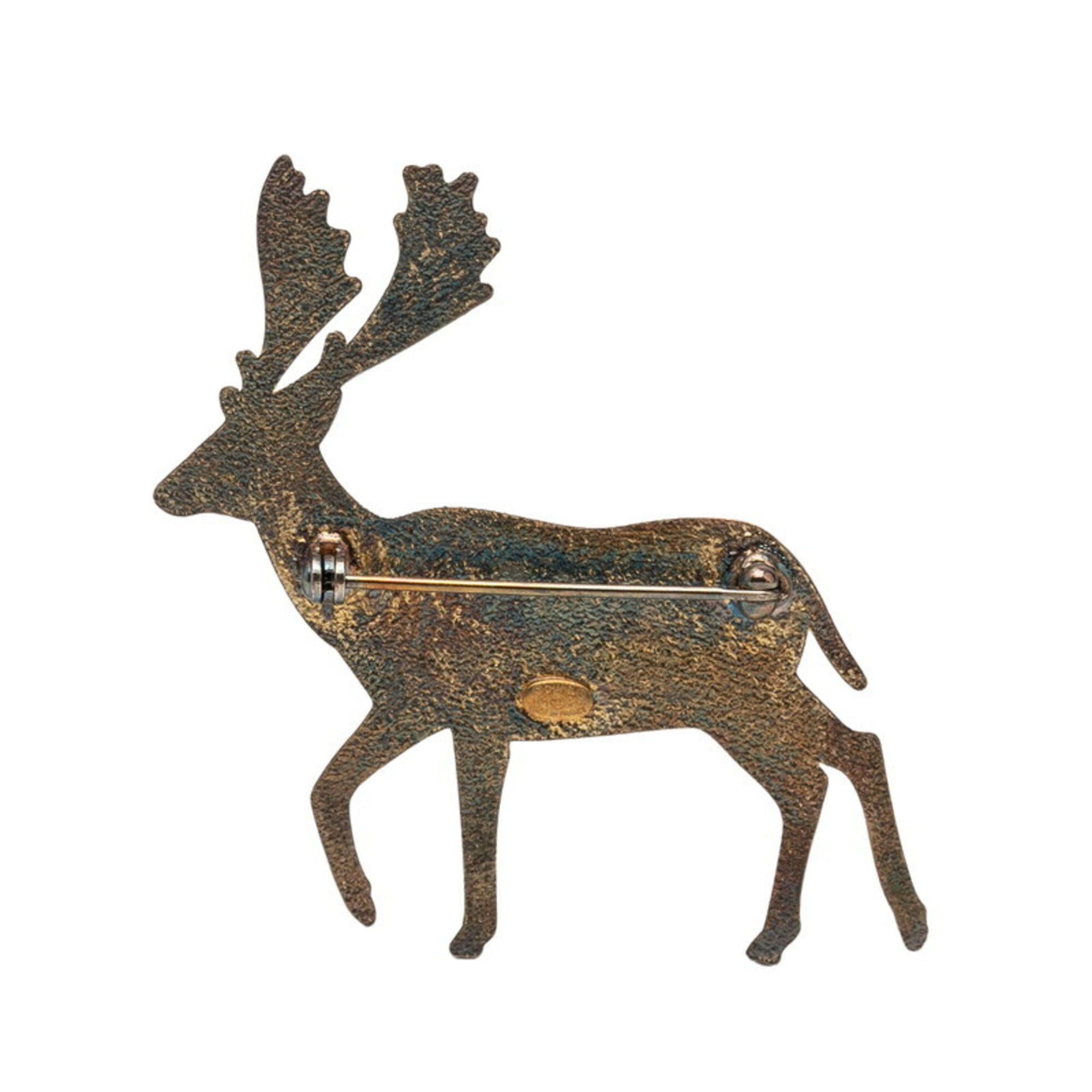 Chanel Chanel Coco Mark Reindeer Brooch, Gold Plated, Faux Pearl, Women's CHANEL Size ONE SIZE - 2 Thumbnail
