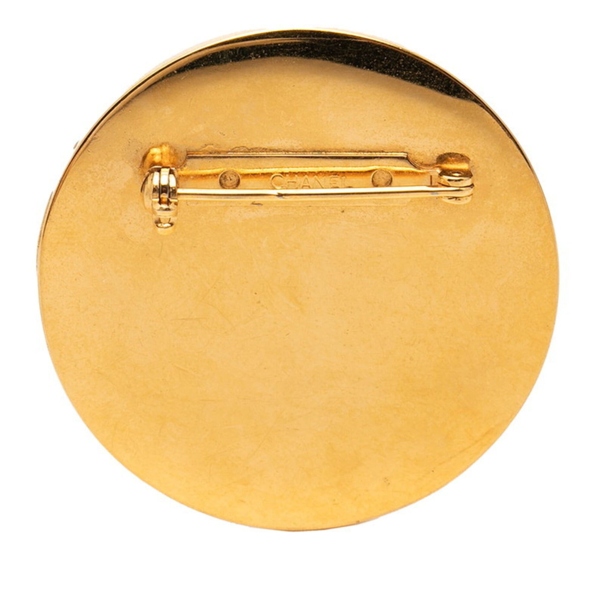 Chanel Chanel Coco Mark Brooch, Gold, Black Plated, Enamel, Women's CHANEL Size ONE SIZE - 2 Thumbnail
