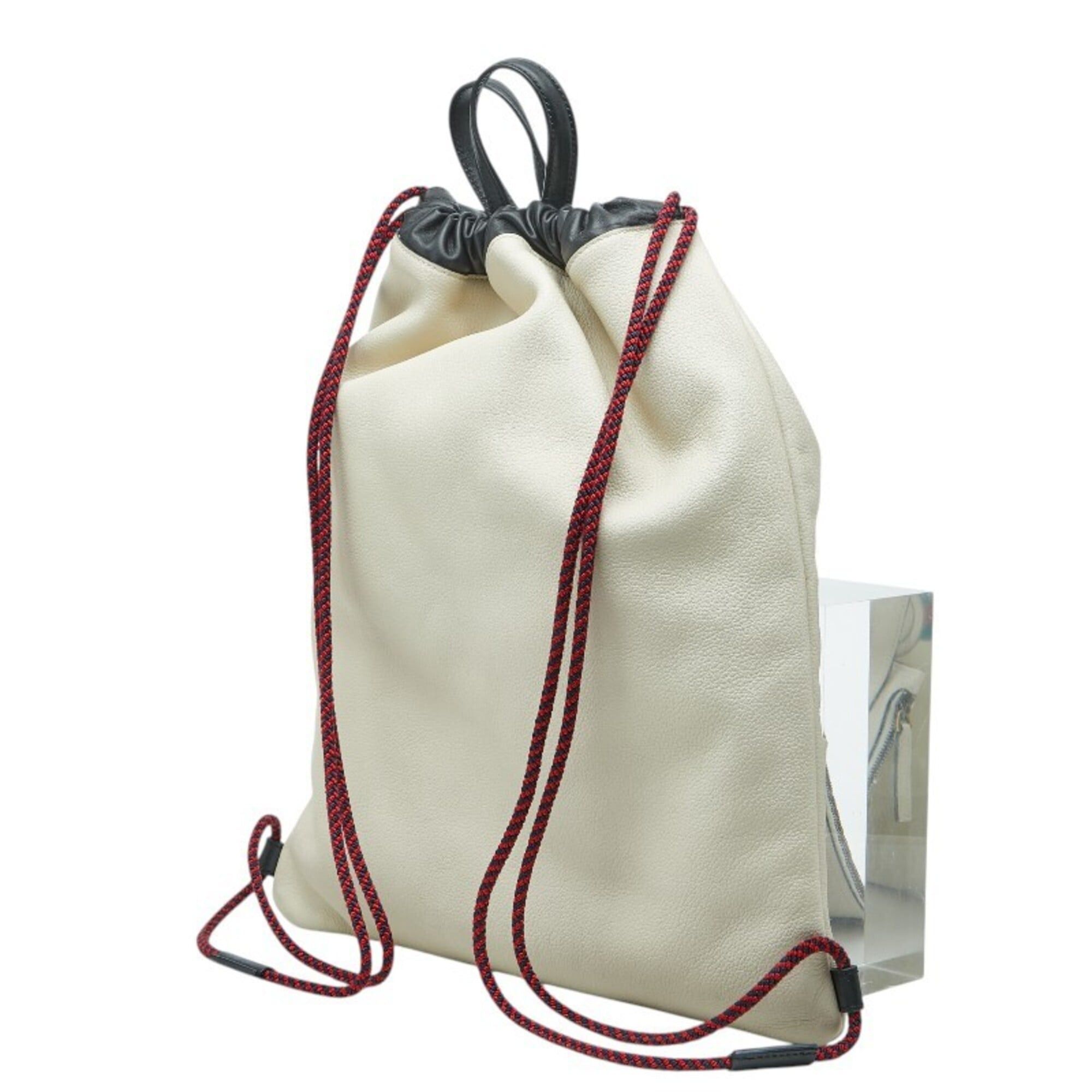 Gucci Gucci Sherry Line Drawstring Backpack, 516639, Ivory Leather, Women's GUCCI Size ONE SIZE - 2 Thumbnail