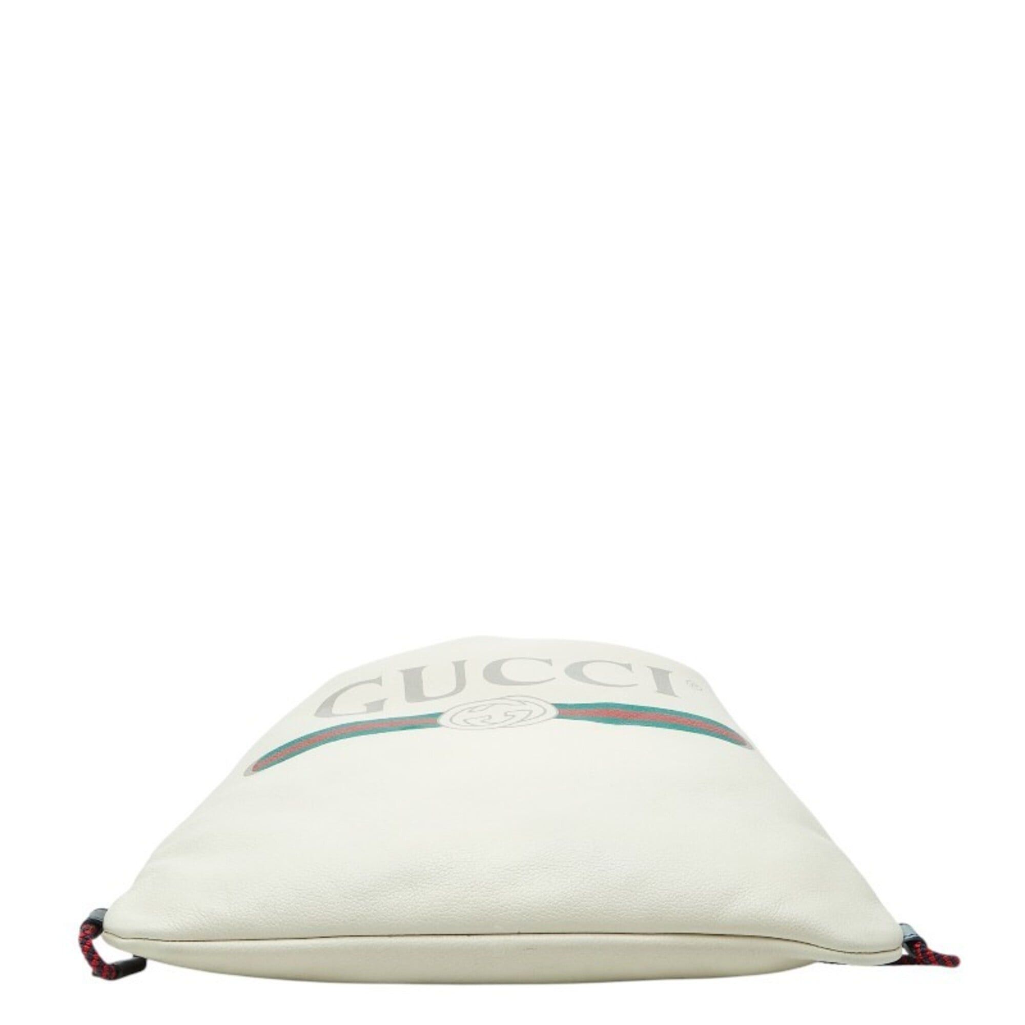Gucci Gucci Sherry Line Drawstring Backpack, 516639, Ivory Leather, Women's GUCCI Size ONE SIZE - 3 Thumbnail