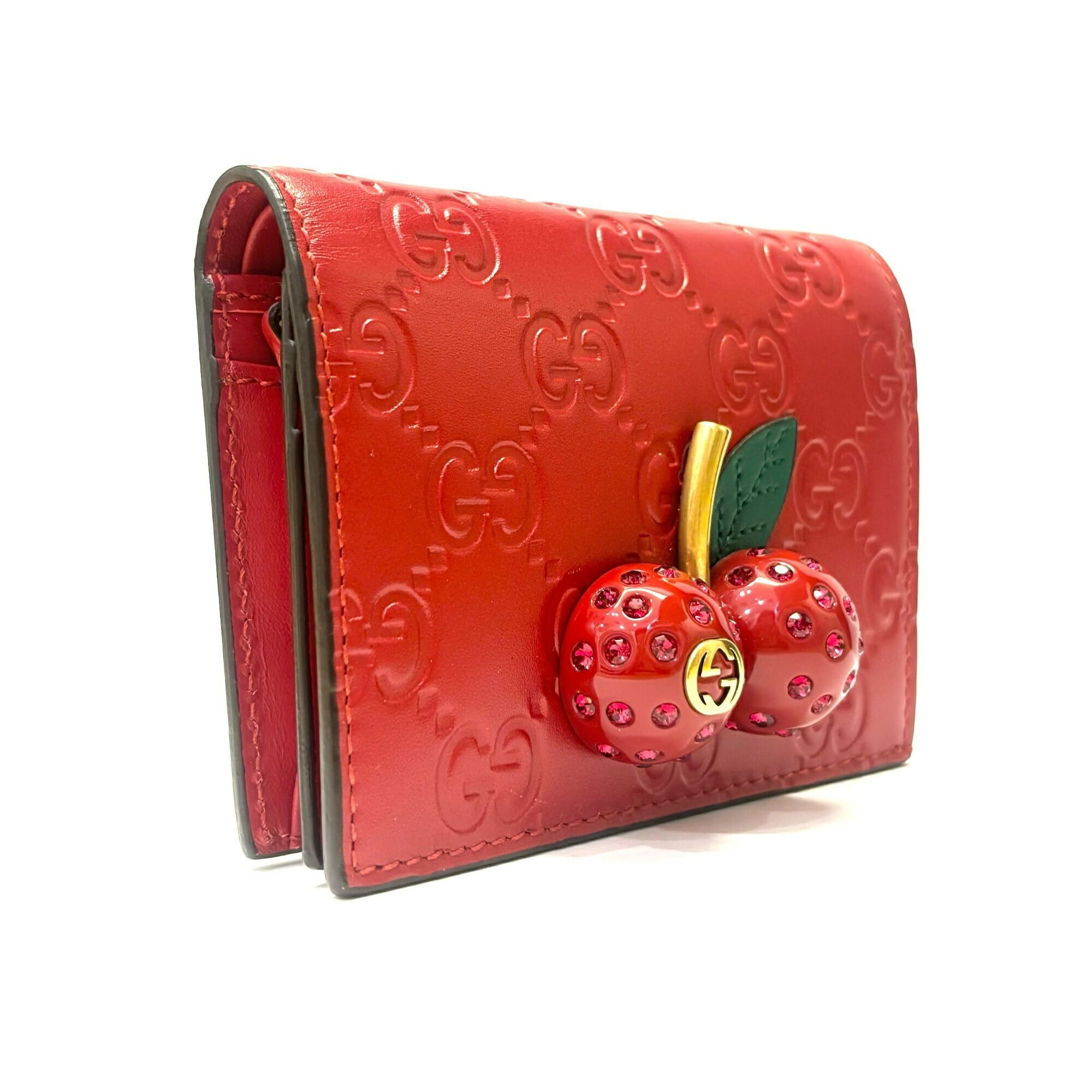 Gucci Gucci Guccissima Leather Cherry Red Bi-fold Wallet for Women, Design, 476050 GUCCI Size ONE SIZE - 3 Thumbnail