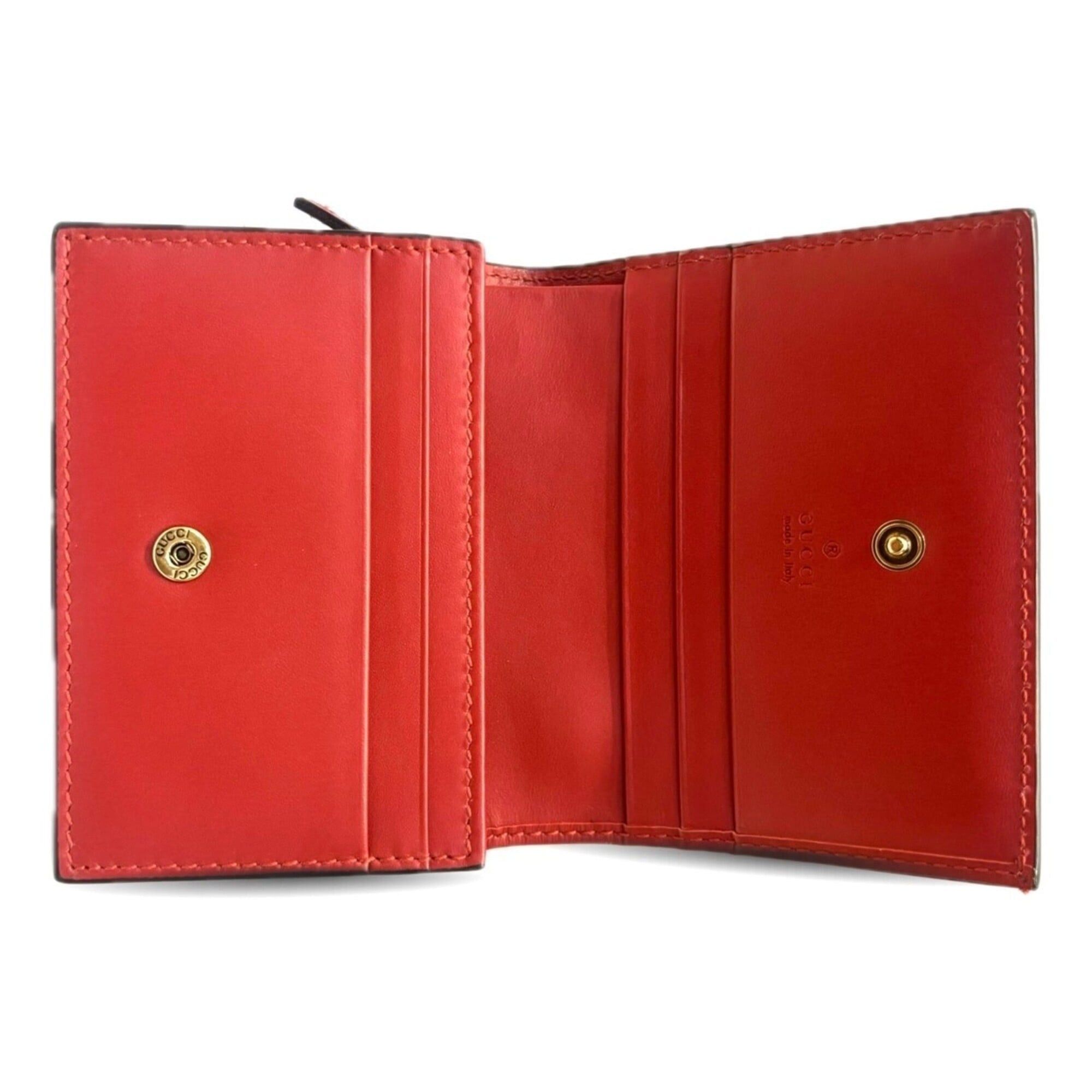 Gucci Gucci Guccissima Leather Cherry Red Bi-fold Wallet for Women, Design, 476050 GUCCI Size ONE SIZE - 4 Thumbnail