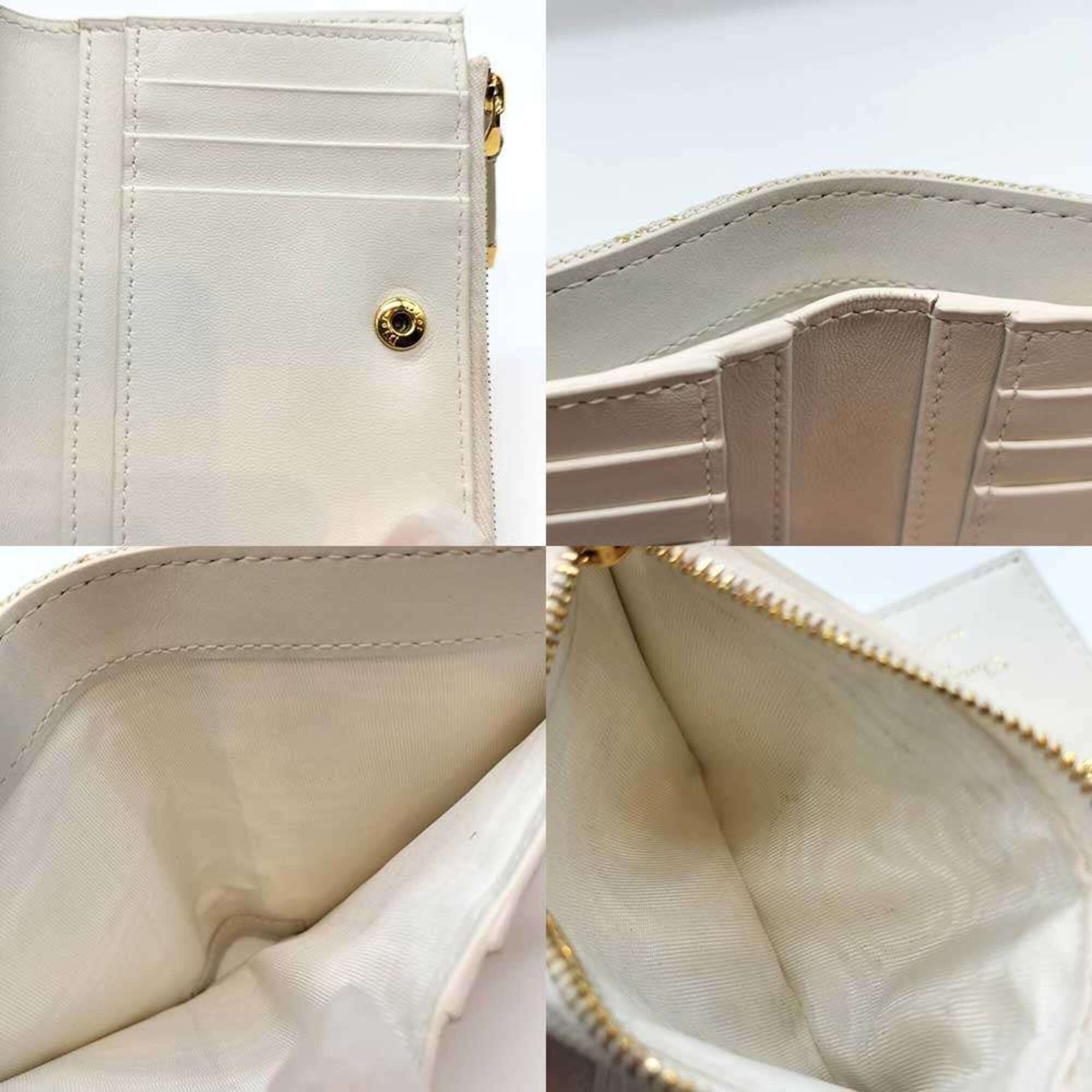 Dior Christian Dior 30 Montaigne Compact Wallet, Bi-fold White, Trotter Jacquard, Women's. Size ONE SIZE - 4 Thumbnail