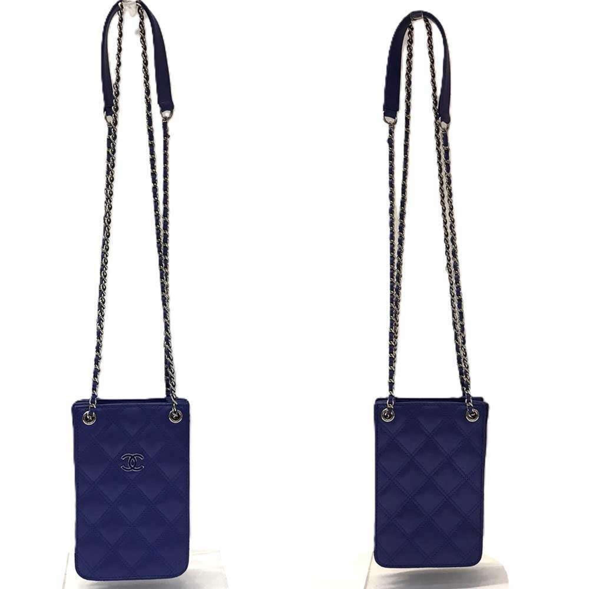 Chanel Chanel Matelassé Chain Bag Shoulder Pouch Lambskin Leather Soft Blue A82150 CHANEL Size ONE SIZE - 3 Thumbnail