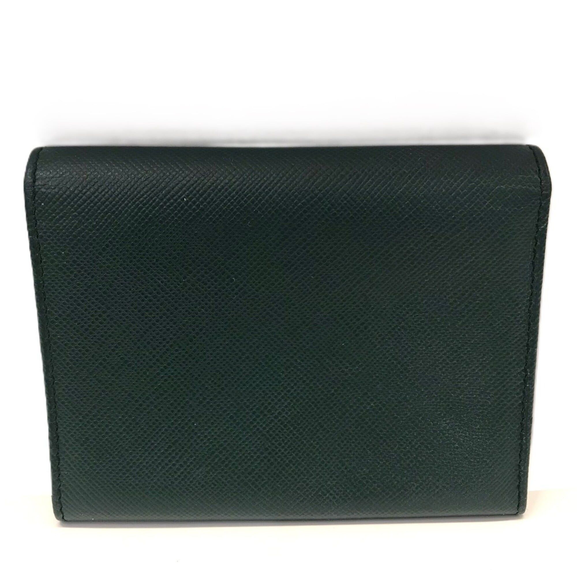 Prada Prada Saffiano Card Case Coin Purse Green Triangle PRADA Size ONE SIZE - 2 Thumbnail