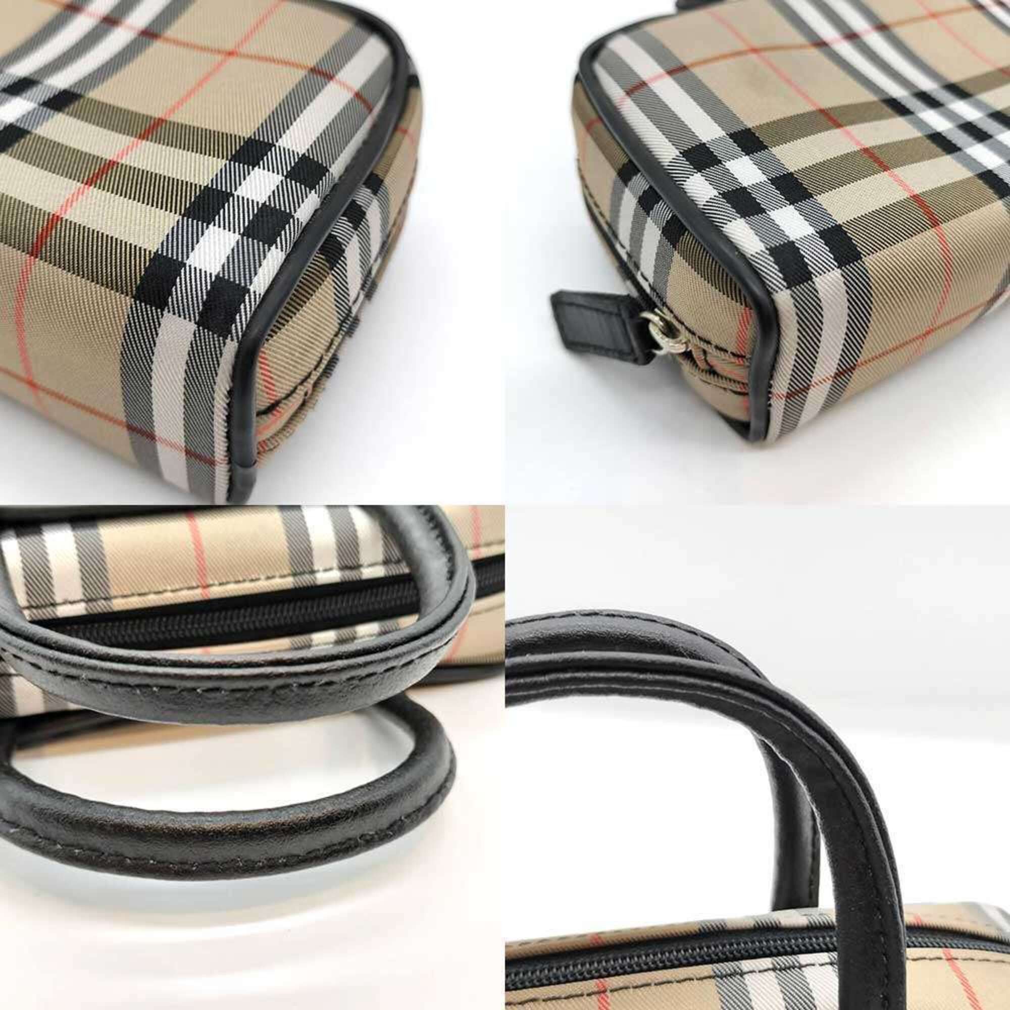 Burberry Burberry handbag, pouch, sub-bag, Nova Check pattern, beige canvas and leather, women's. Size ONE SIZE - 4 Thumbnail