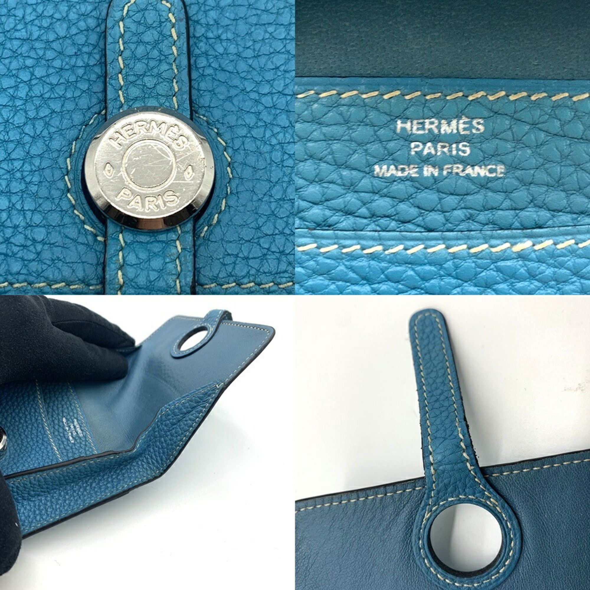 Hermes Hermes Dogon Coin Case, Blue Jean Togo Leather Size ONE SIZE - 4 Thumbnail