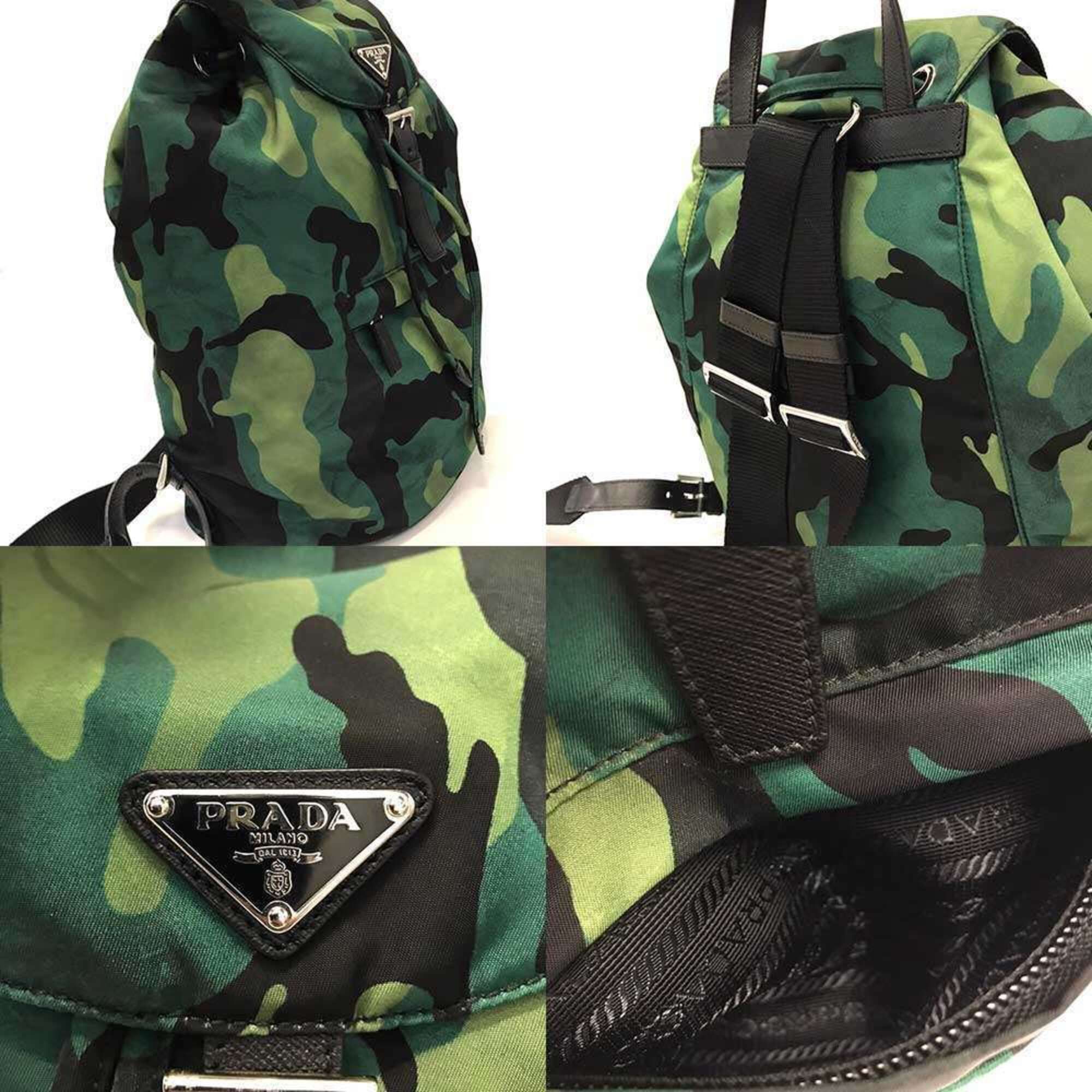 Prada Prada Nylon Backpack, Rucksack, Plate, Camouflage Pattern, Green, BZ0032 PRADA Size ONE SIZE - 4 Thumbnail
