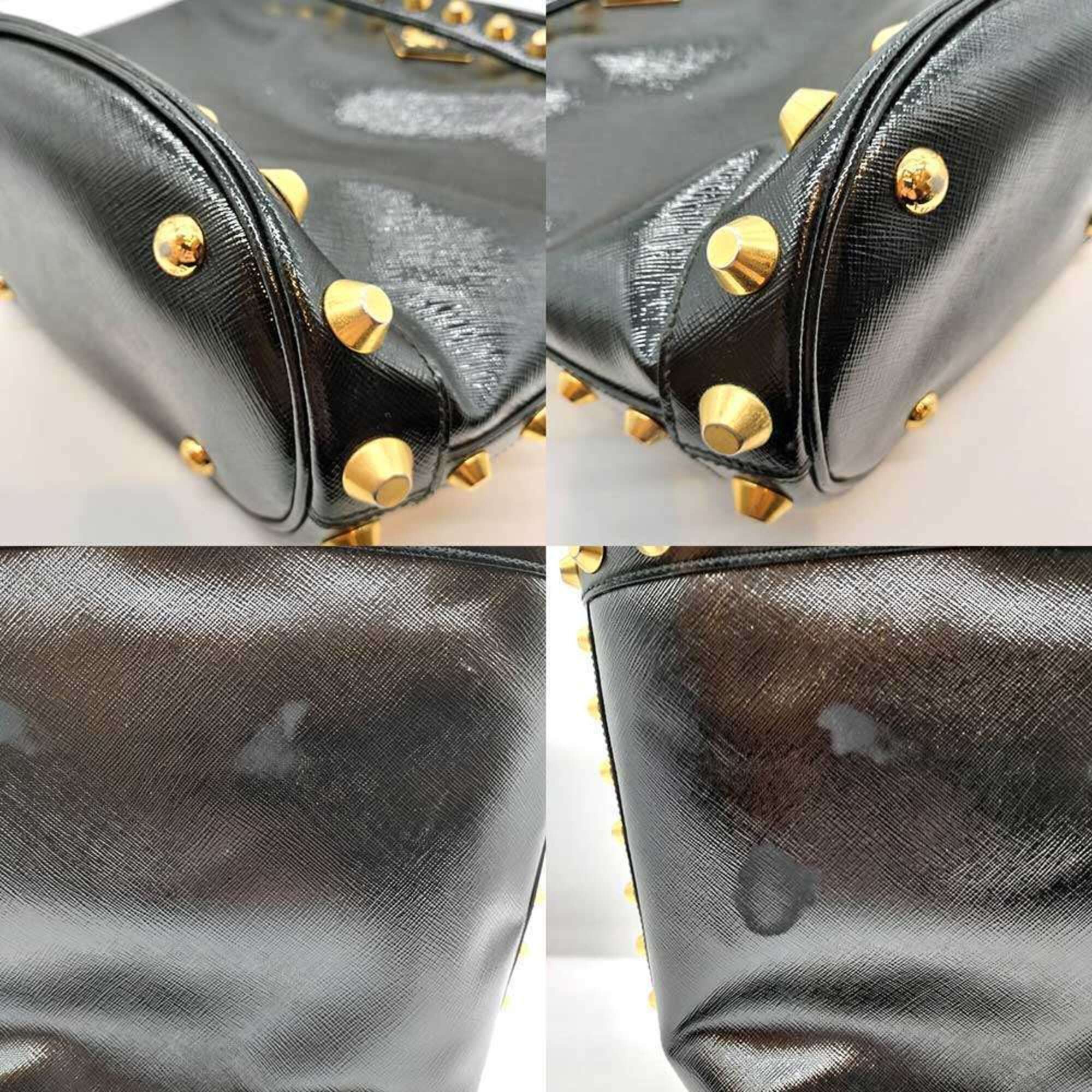 Prada Prada handbag, shoulder bag, 2-way bucket tote black, studded, Saffiano leather, women's. PRADA Size ONE SIZE - 5 Thumbnail