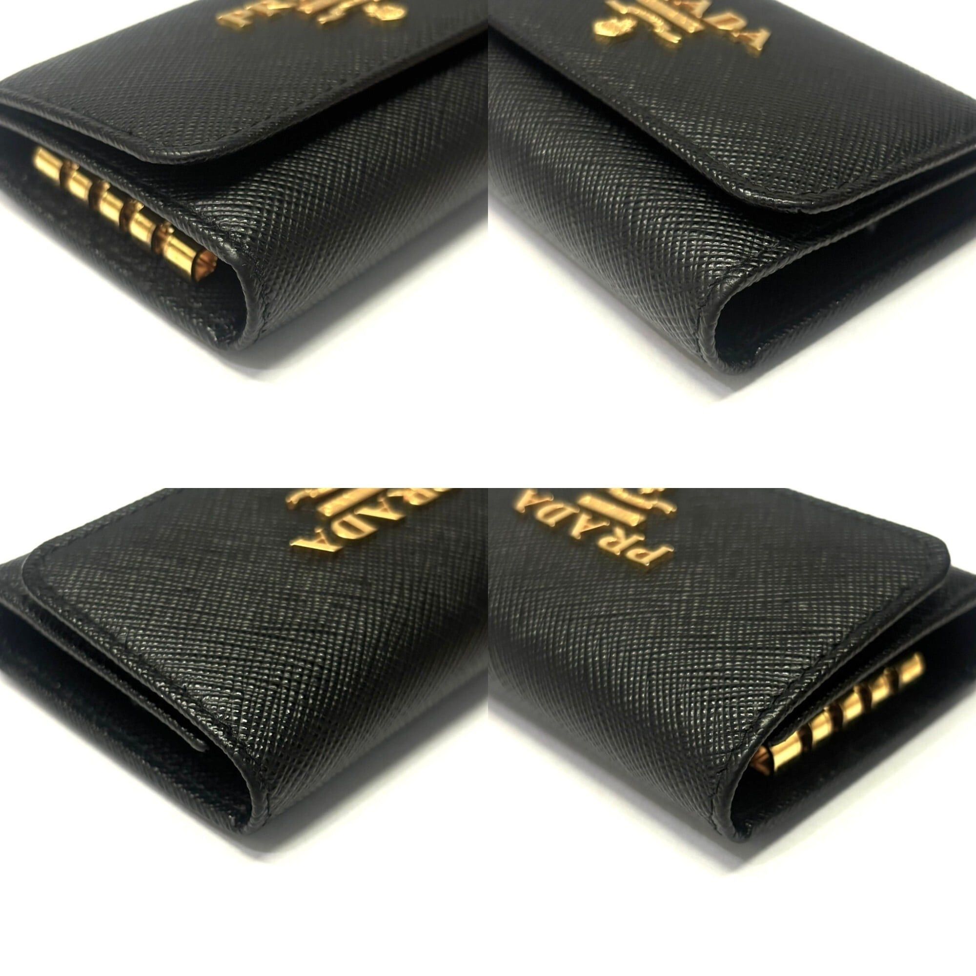 Prada Prada Saffiano Leather Key Case, 4-ring, Black, 1PG004 PRADA Size ONE SIZE - 3 Thumbnail