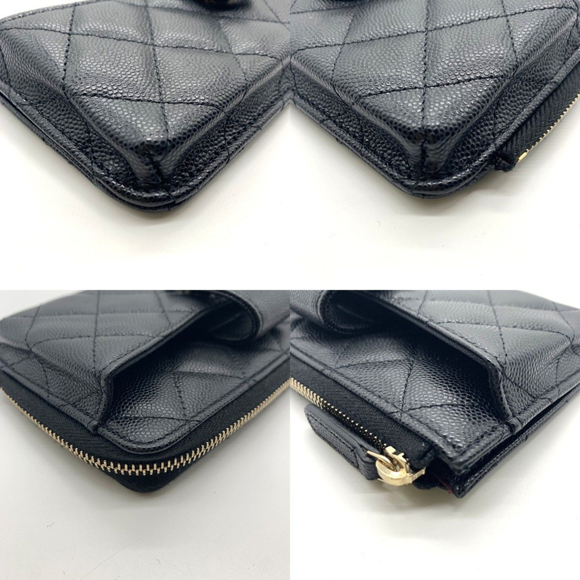 Chanel Chanel Caviar Skin Phone Card Case Timeless Classic 3 Black Matelassé CHANEL Size ONE SIZE - 3 Thumbnail
