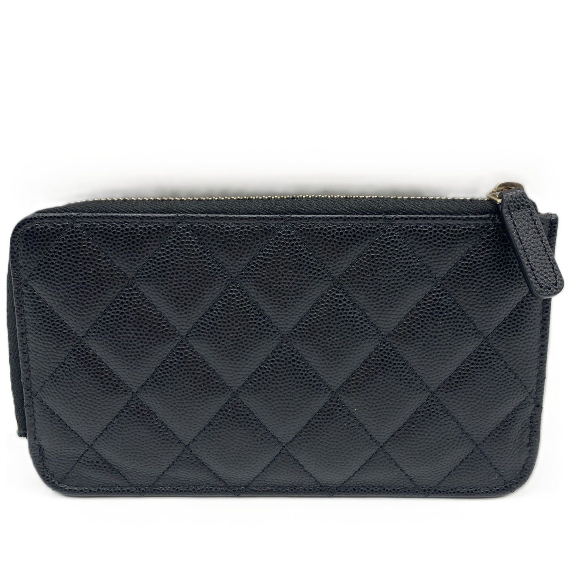 Chanel Chanel Caviar Skin Phone Card Case Timeless Classic 3 Black Matelassé CHANEL Size ONE SIZE - 2 Thumbnail